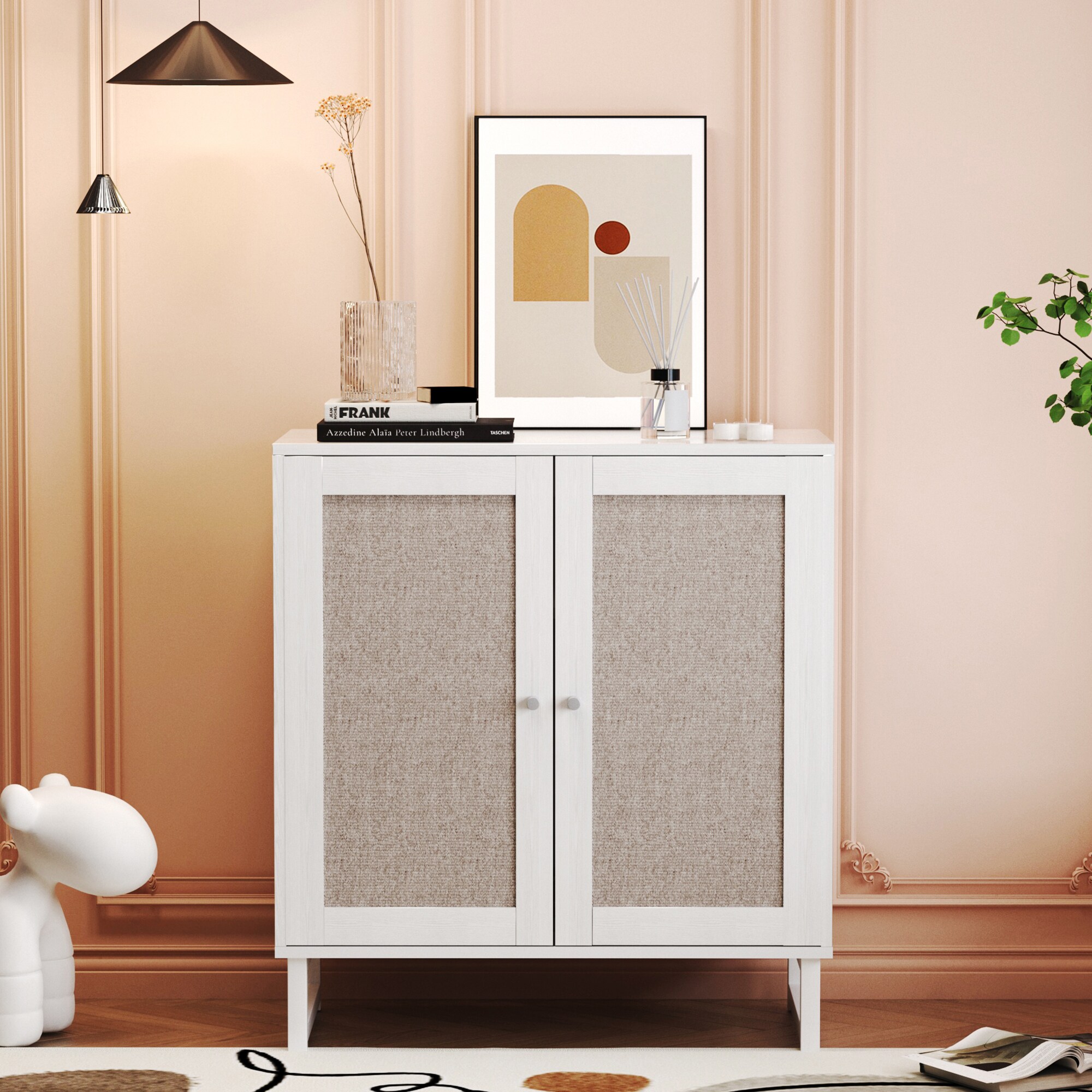 GZMR GZ-JHP8023 28.7-in W x 31.7-in H Wood White Freestanding Utility Storage Cabinet