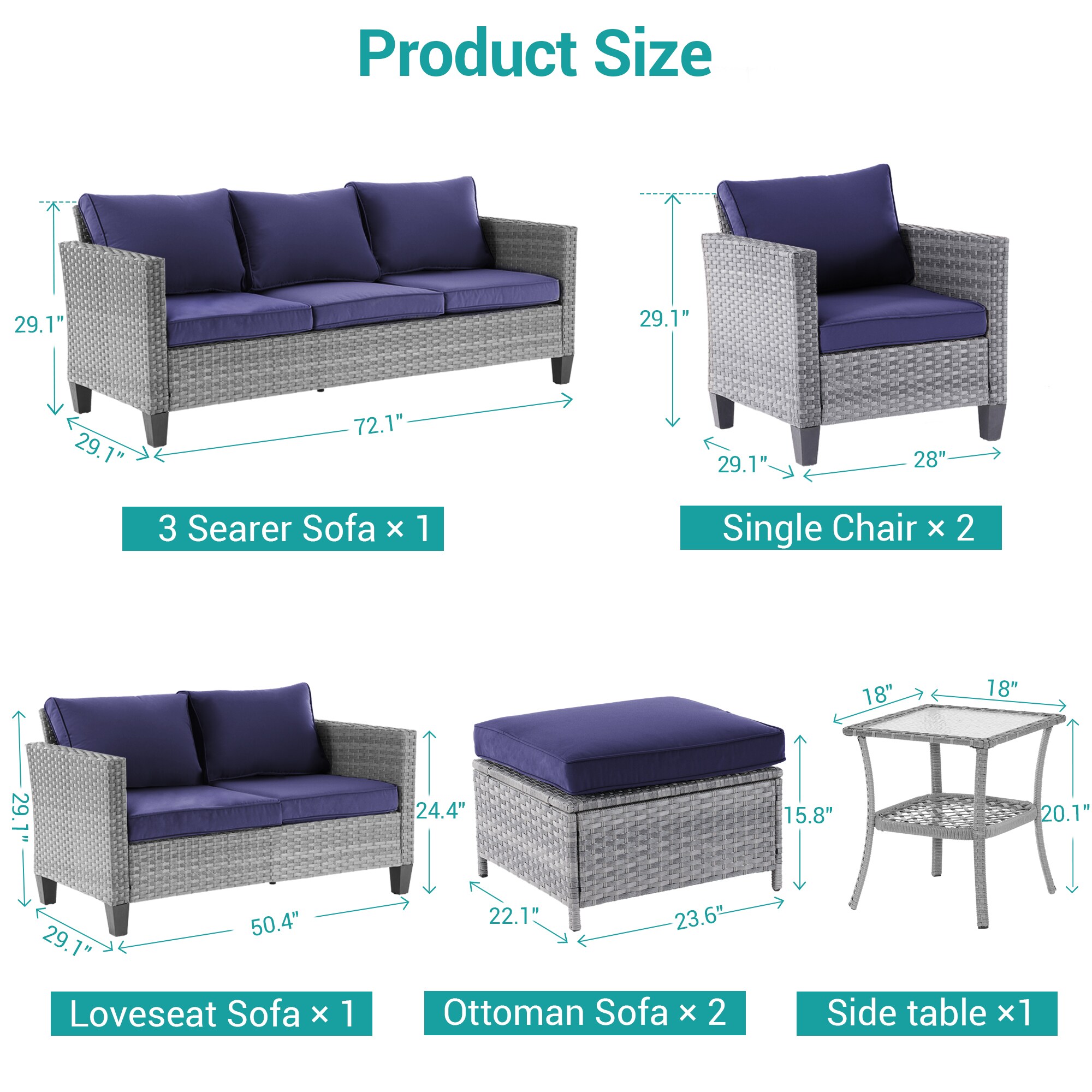 ACEGOSES LW-115HNY-S3T2 Patio-Conversation-Sets - View #5