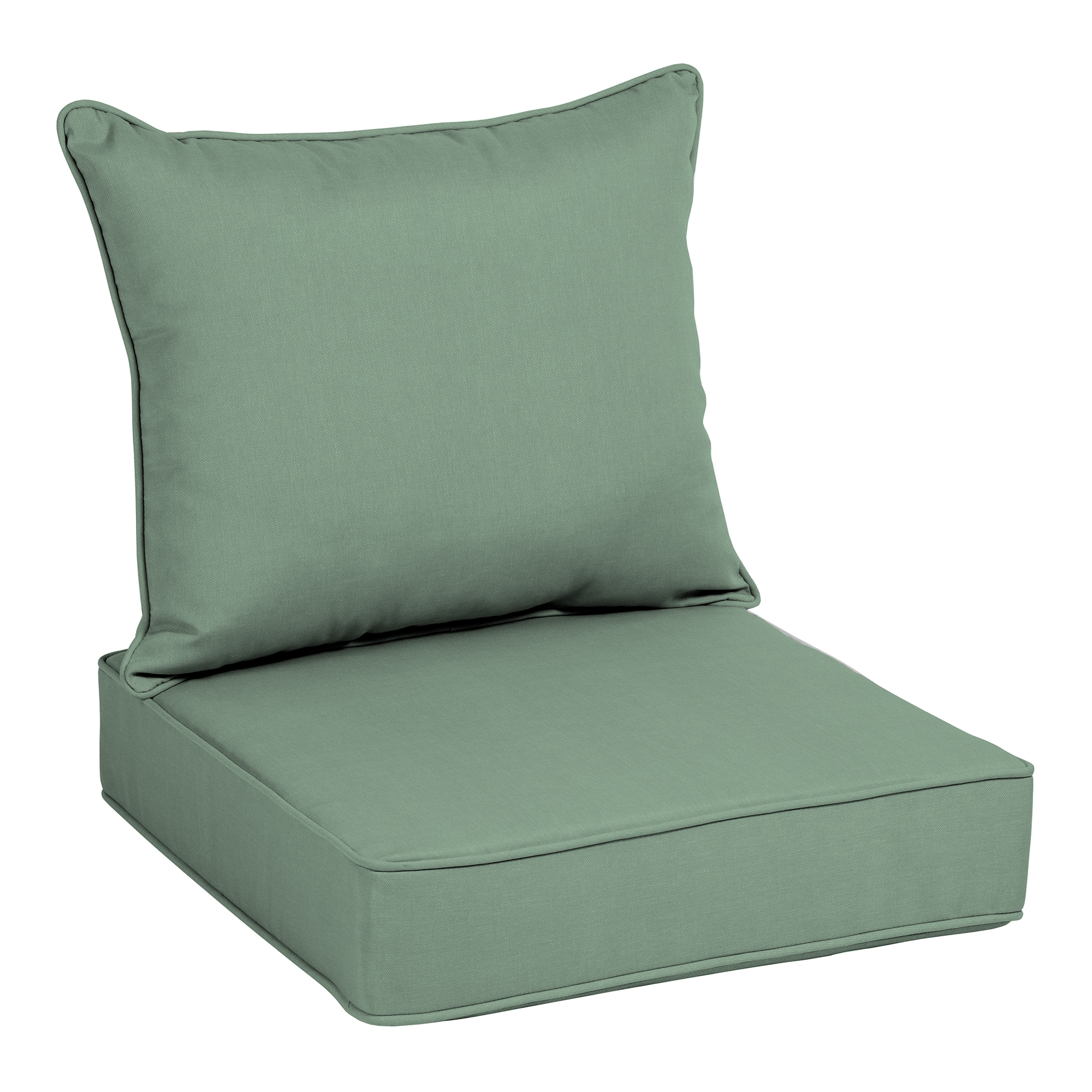 allen + roth 100219109 25-in x 25-in 2 -Piece Sage Green Deep seat patio chair cushion