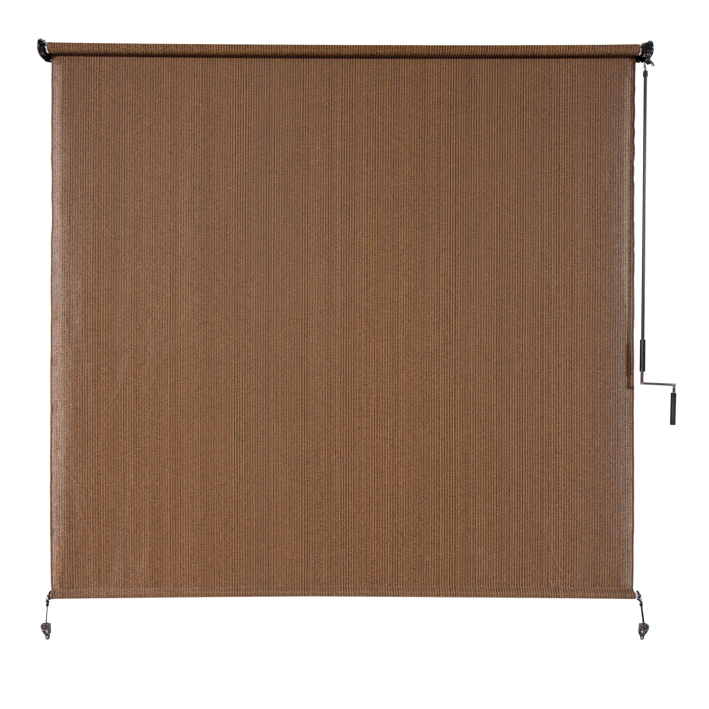 Coolaroo 72-in x 72-in Mocha Light Filtering Cordless Outdoor Roller Shade