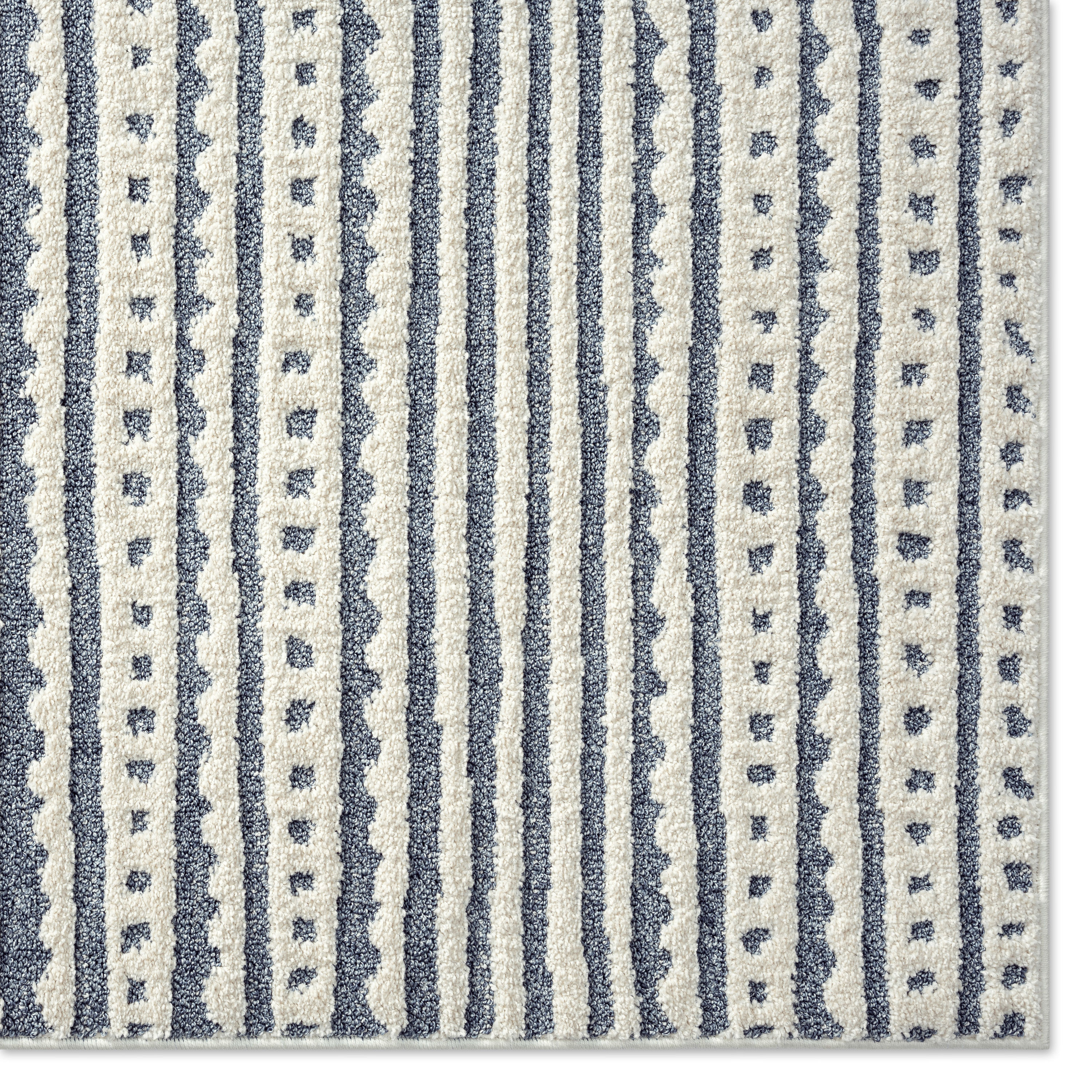 Brookstone Crescent Atlas 5 x 7 Blue Ivory Indoor Outdoor Area Rug