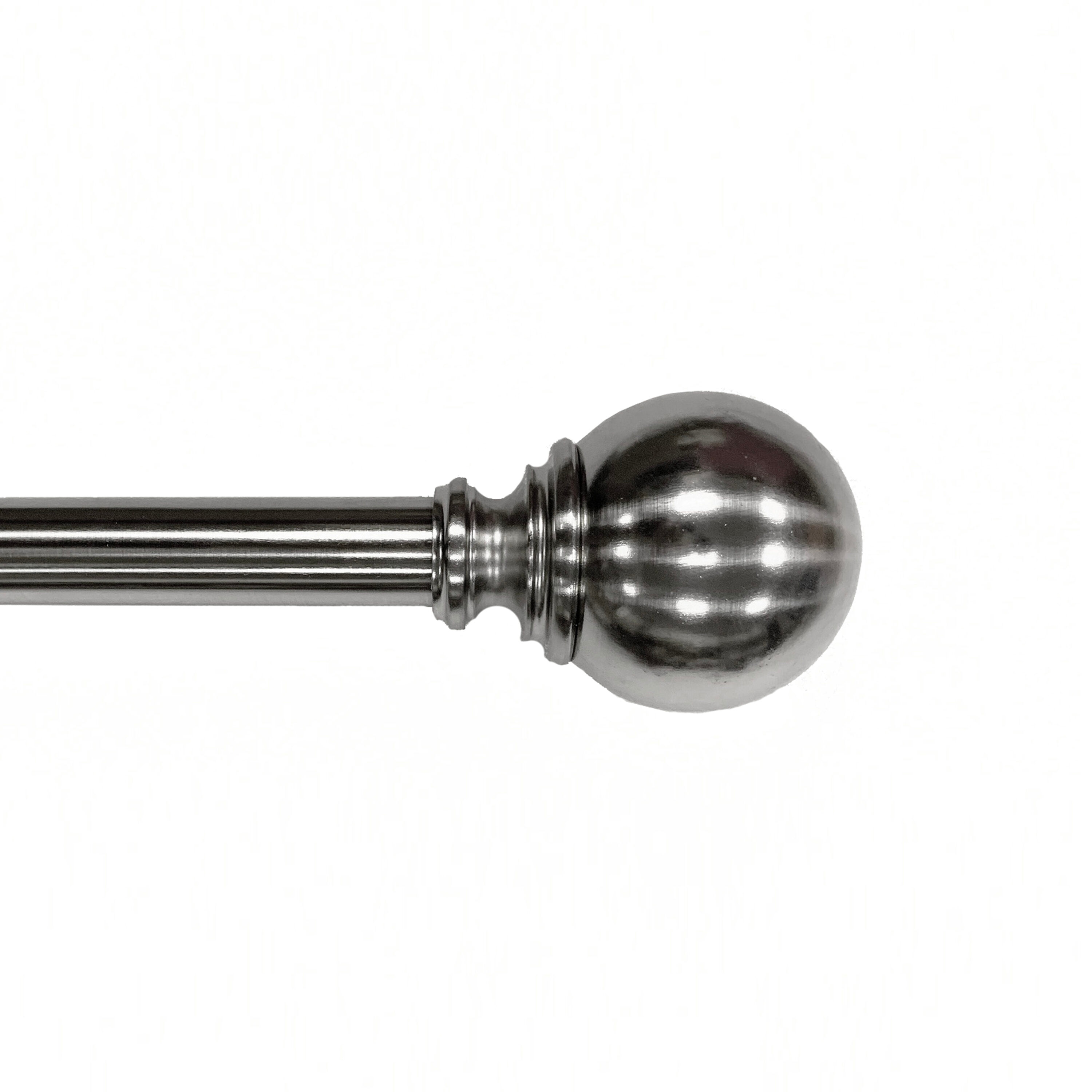 Lumi Home Furnishings 1709J08-13672BN 36-in to 72-in Brushed Nickel Steel Curtain rod set with Finials