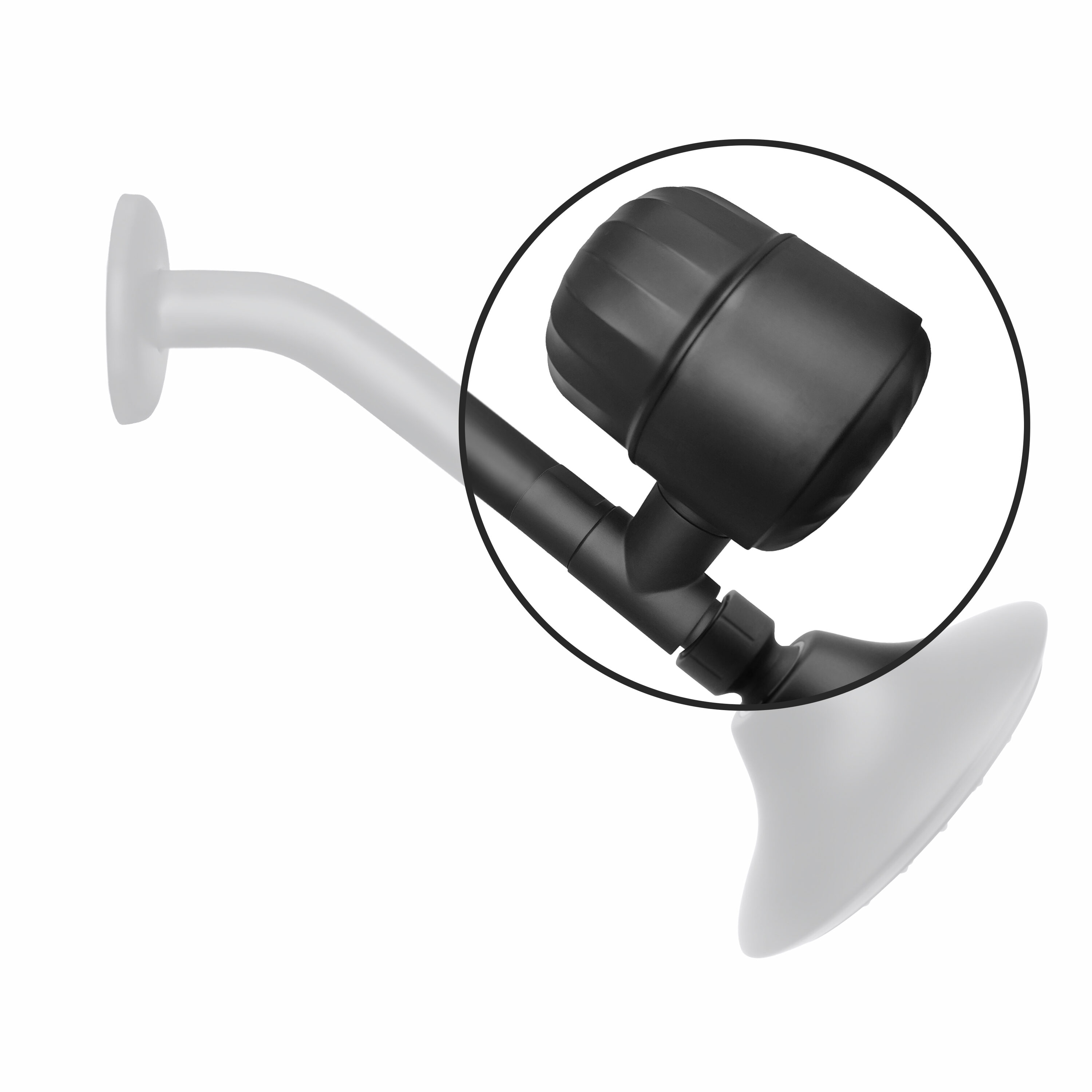 Westbrass SAF-62 External Retrofit Matte Black Chlorgon Shower Head Filter 6-Months -Filter Life