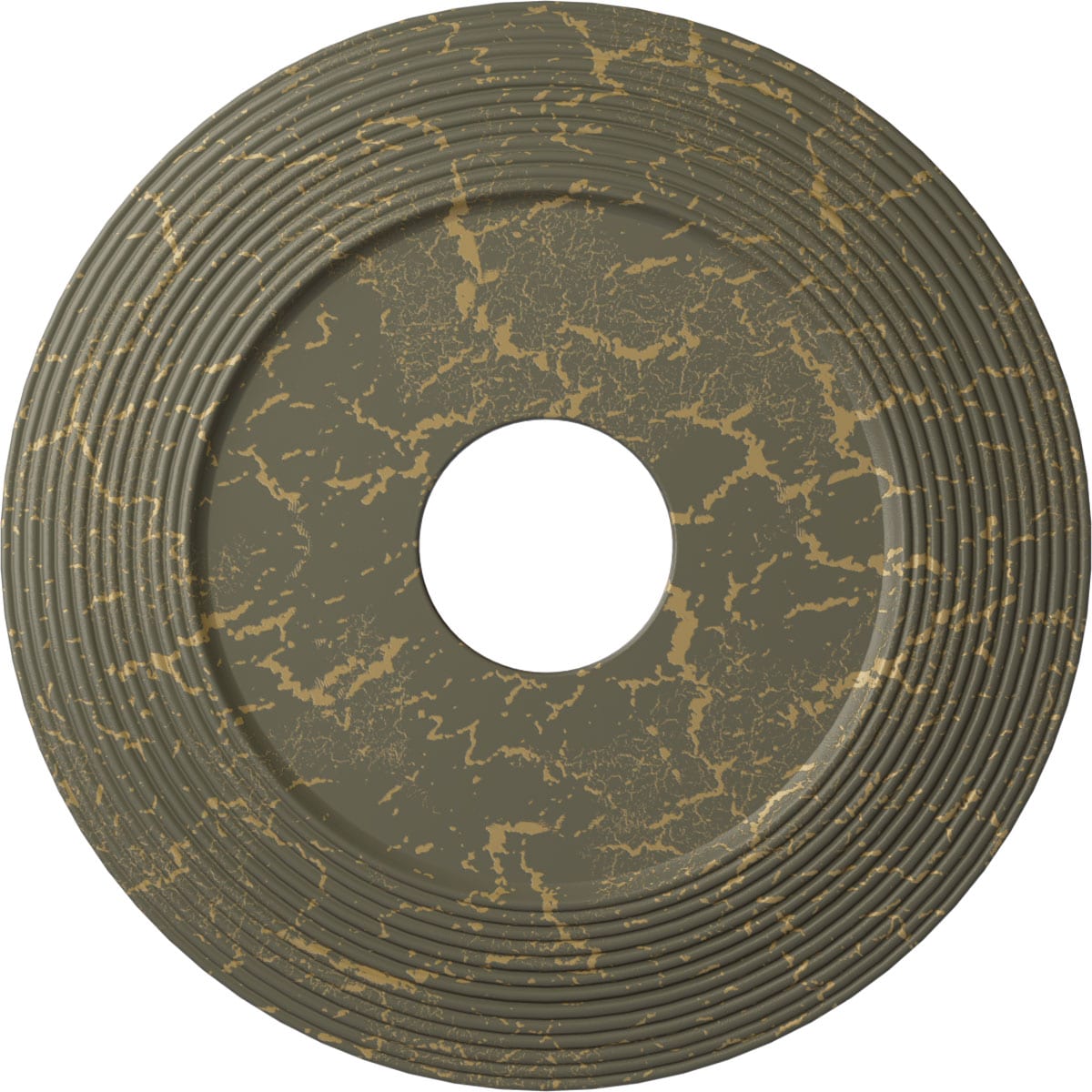 Ekena Millwork CM16ADWHC Adonis 16.125-in W x 16.125-in L Painted Witch Hazel Crackle Polyurethane Whole Ceiling Medallion