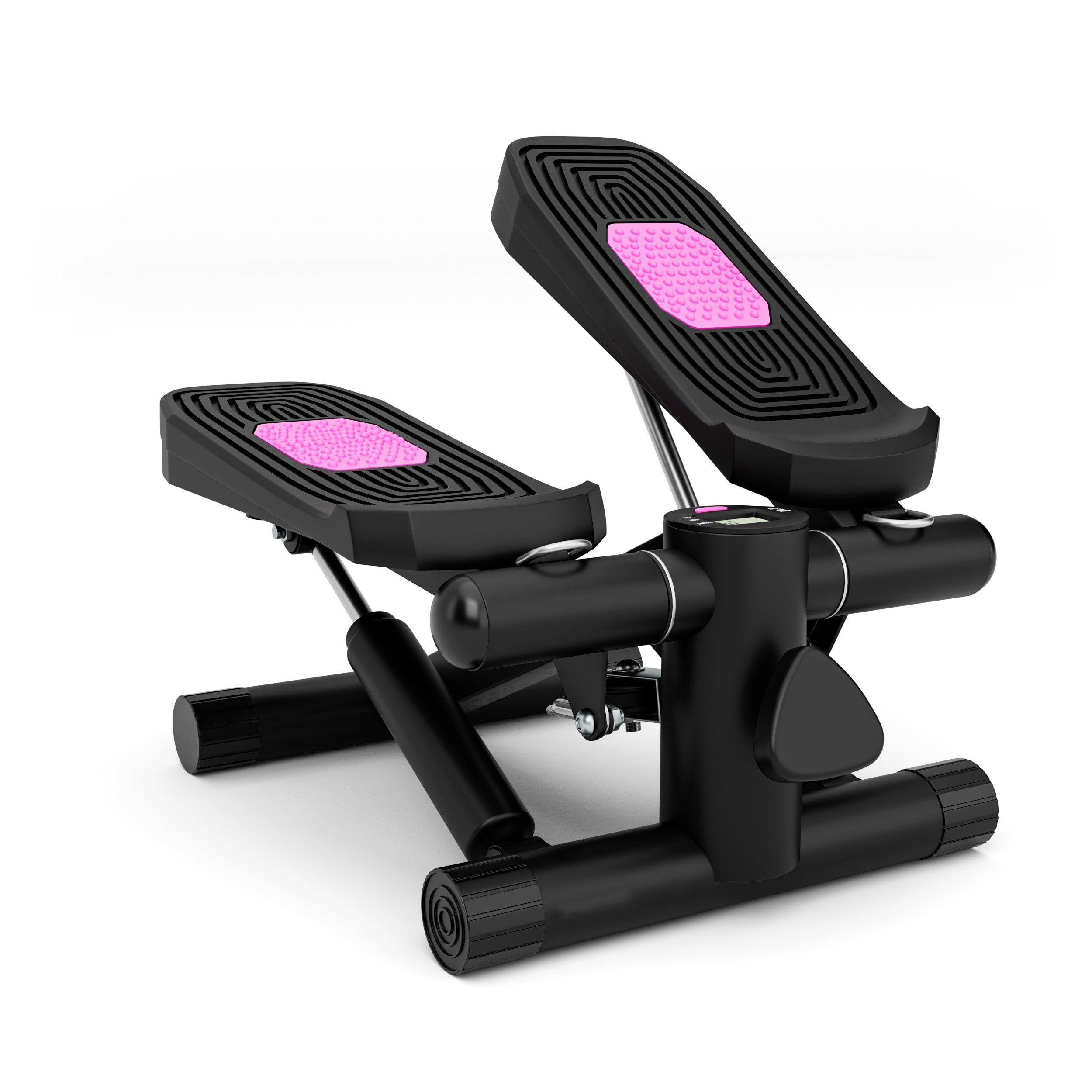 Slickblue Portable Home Fitness Stepper - Hydraulic Resistance Smart Compatible Anti-Slip Folding Elliptical – Living Room Apartment or Gym - Black