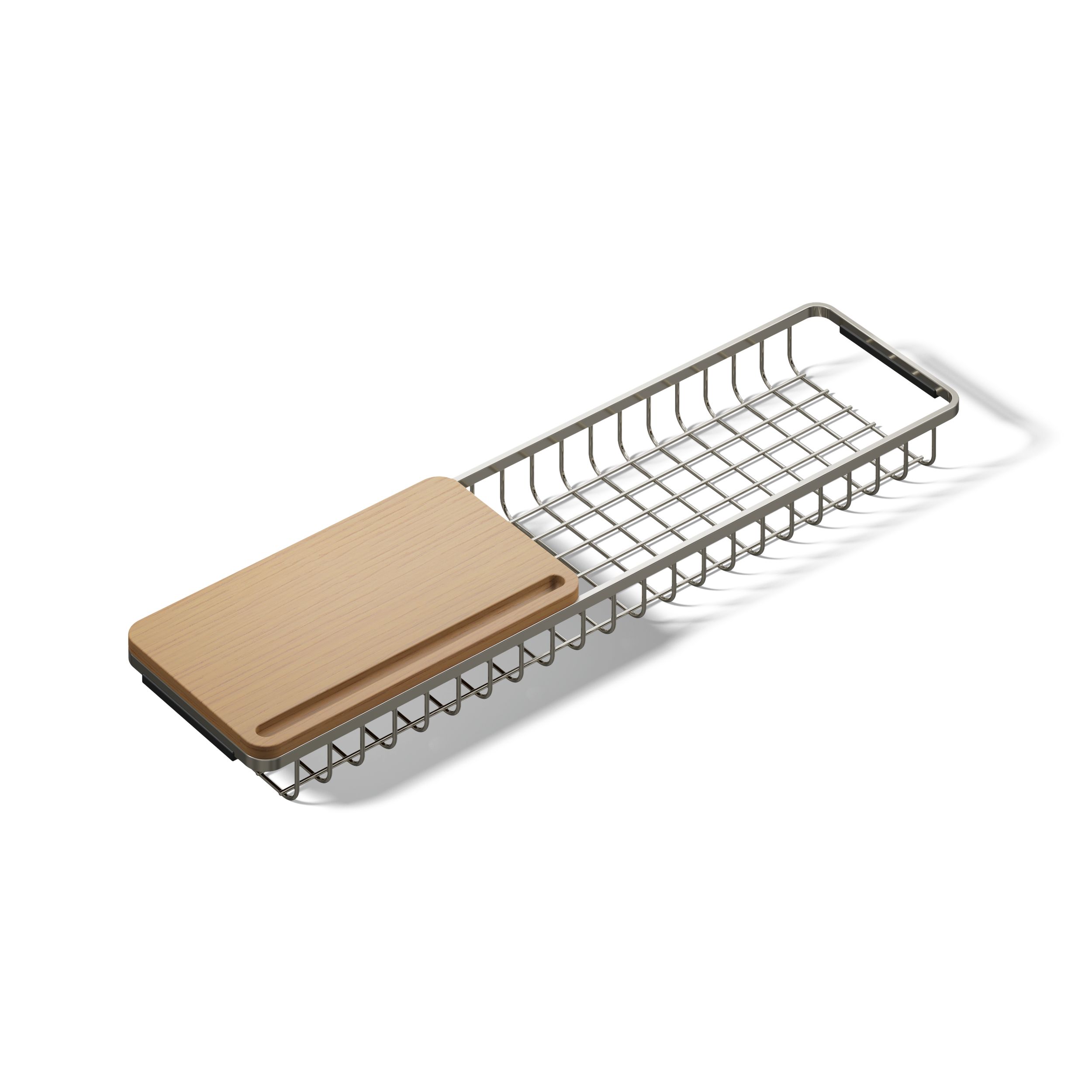 KOHLER Vibrant Polished Nickel Aluminum Bathtub Caddy 27.25-in x 7-in x 2.9-in