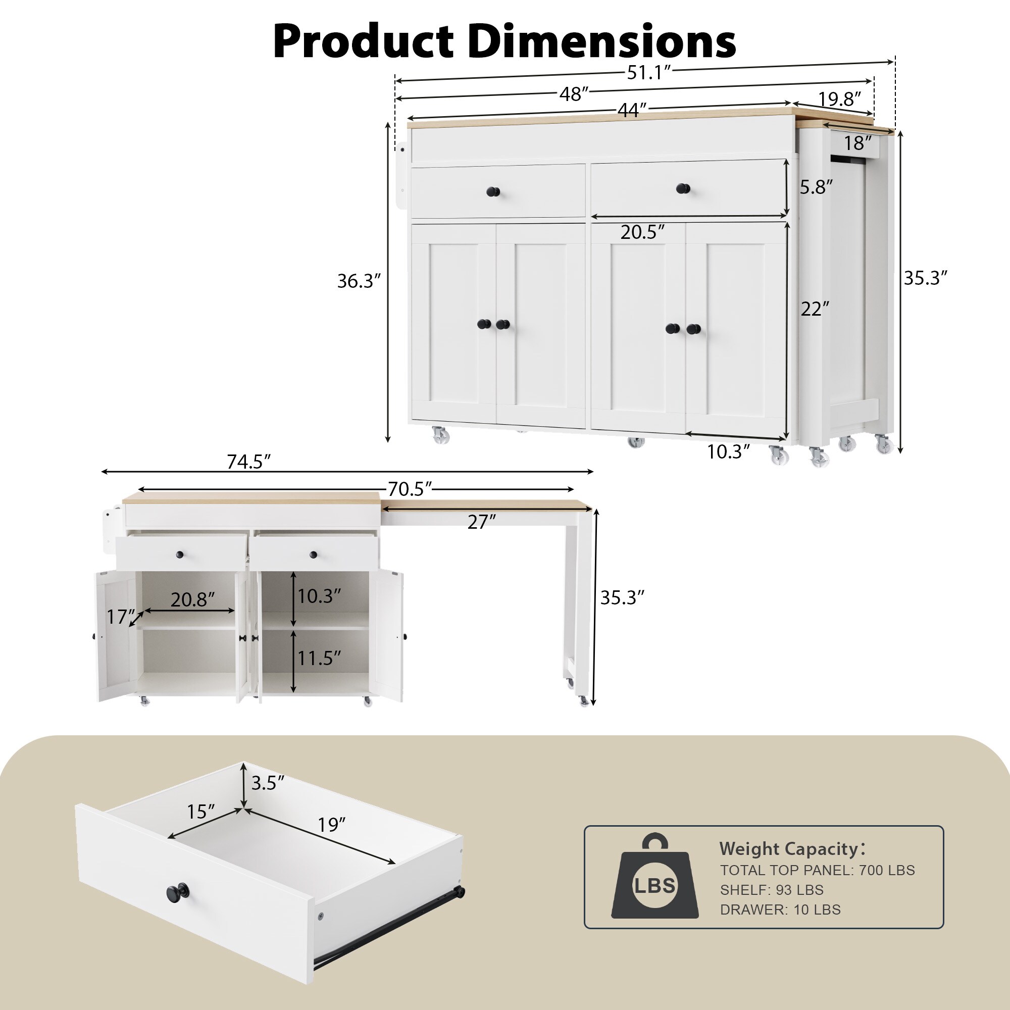 SINOFURN SYB260062WT Kitchen-Furniture - View #6