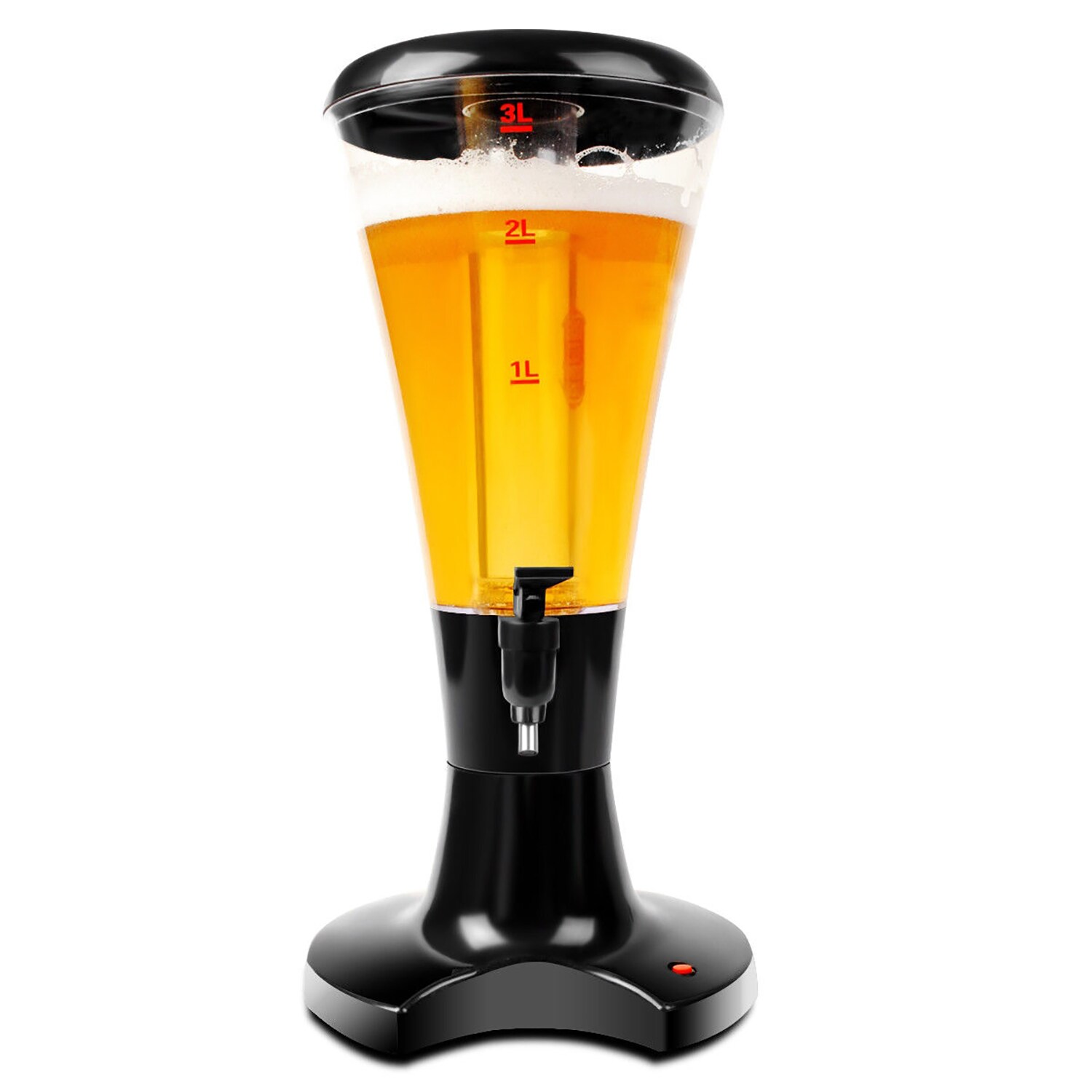 GZMR Black Poly Beverage Dispenser with Stand - 3L Capacity, Hot