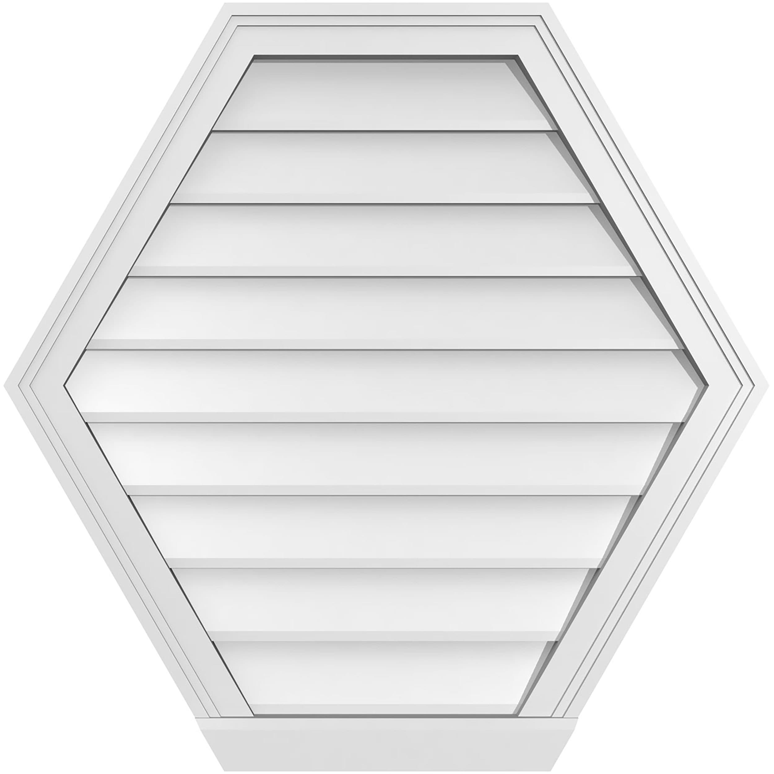 Ekena Millwork GVPHP30X3003SN 30-Inches x 30-Inches Off-white Peaked PVC Gable Louver Vent