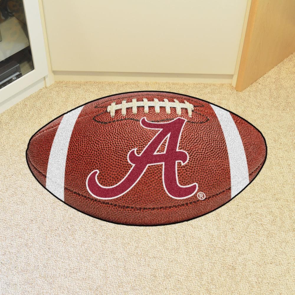 FANMATS 8305 Alabama Crimson Tide 2-ft x 3-ft Brown Nylon Oval Indoor Decorative Sports Door mat