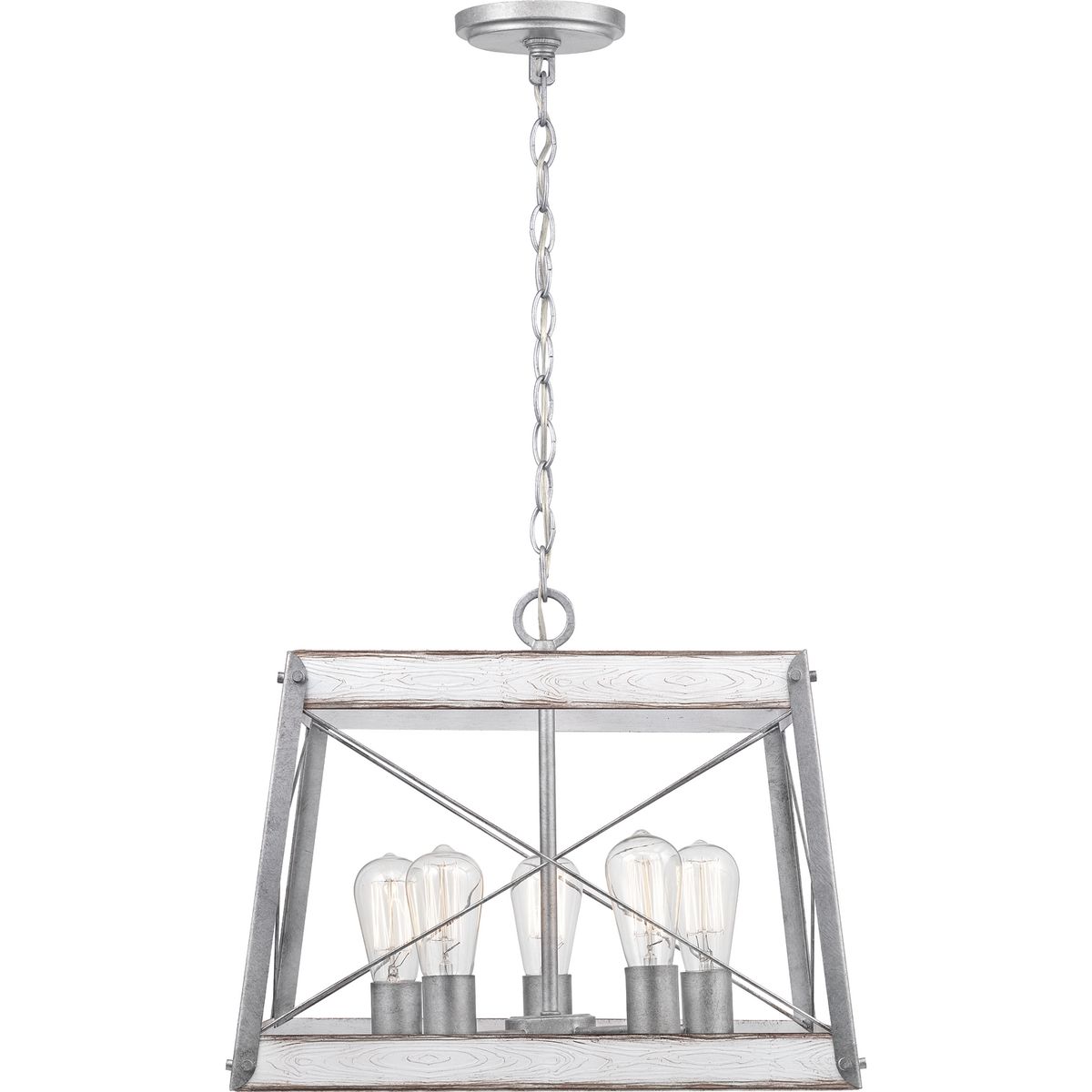 Bradberry antique white and galvanized outlet farmhouse lantern pendant light