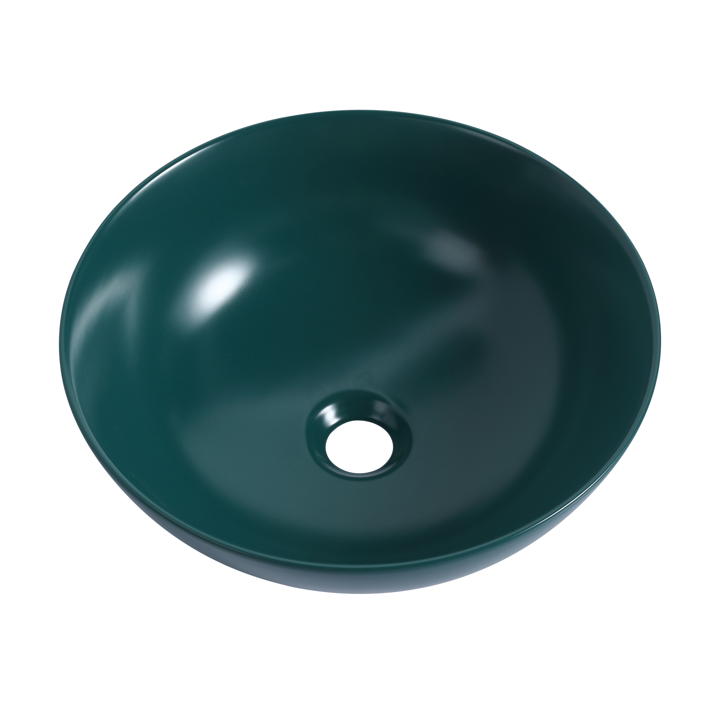 WELLFOR GLEM-84061 16.1-Inches x 16.1-Inches Green Ceramic Vessel Single sink Bathroom Vanity Top