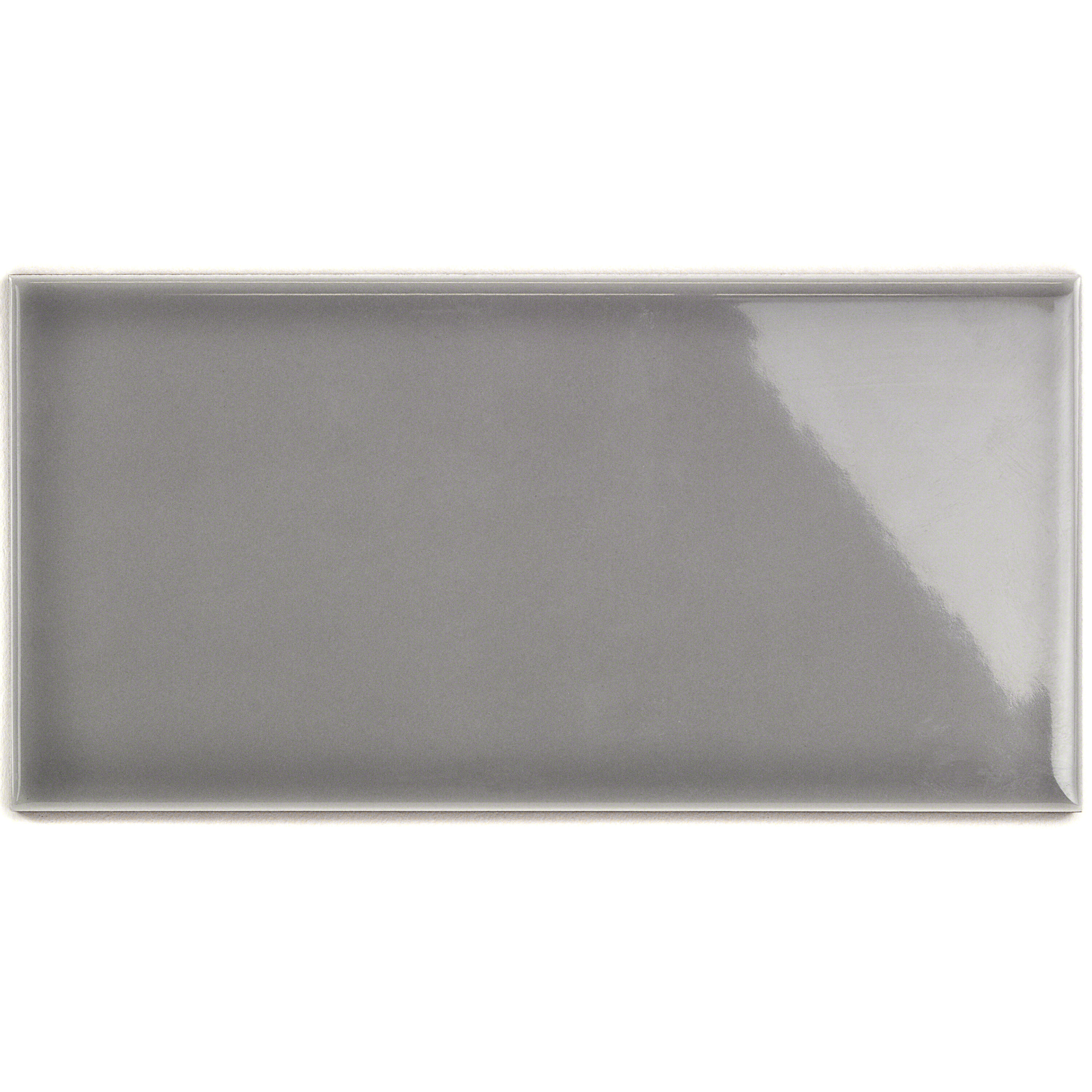 Artmore Tile EXT3RD104331 Sample - Velocity Gris 4-in x 8-in Polished Ceramic Subway Wall Tile