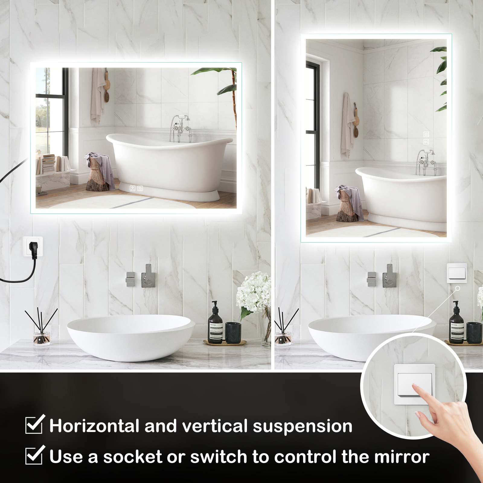 HomLux MA034230TD-OL Framed-Bath-Mirrors - View #7
