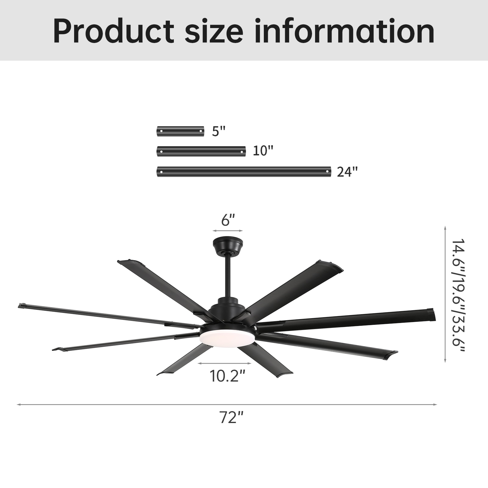 WELLFOR KBSE-001WH Ceiling-Fans - View #6