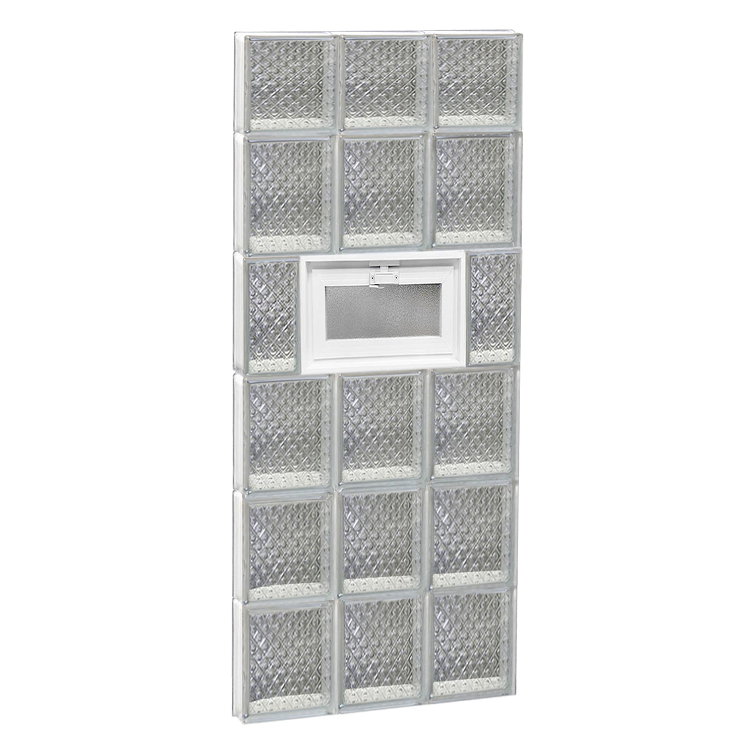 REDI2SET V1846DP Diamond Glass 17-1/4-in x 44-1/2-in Frameless Replacement Vented Glass Block Window