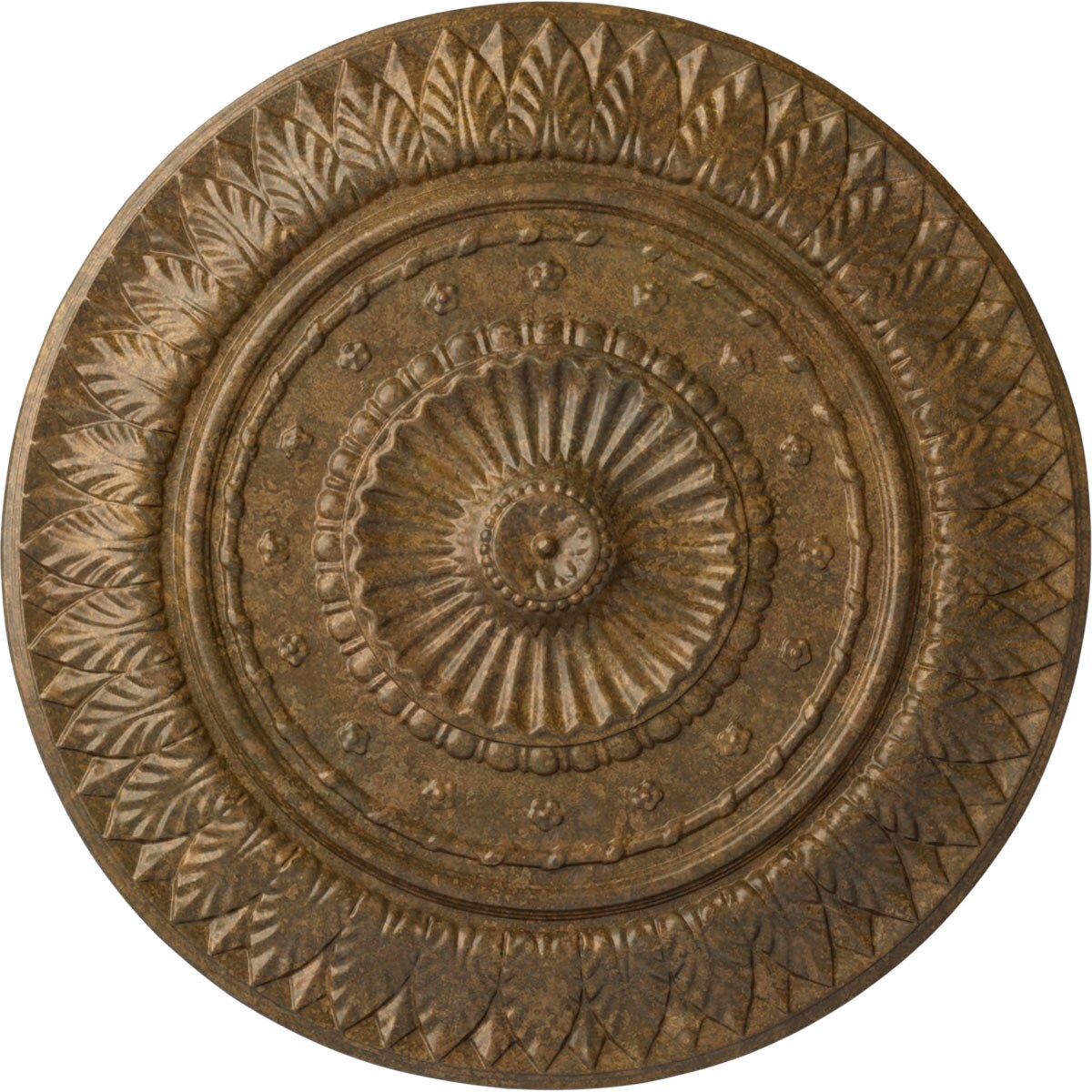 Ekena Millwork CM26CSRZS Christopher 26.625-in W x 26.625-in L Painted Rubbed Bronze Polyurethane Whole Ceiling Medallion