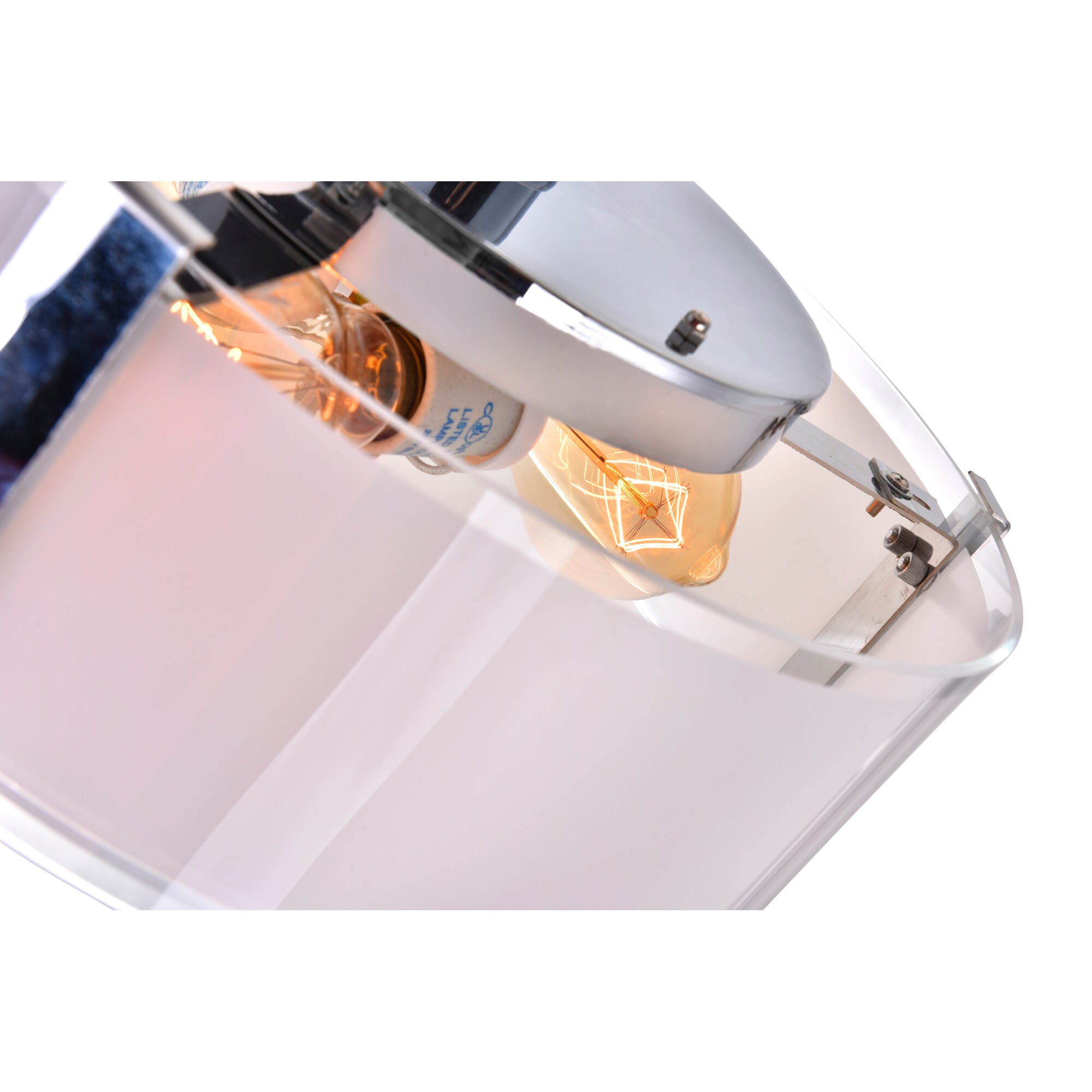 Lucie Chrome 17'' Drum Shade Chandelier with Frosted Glass