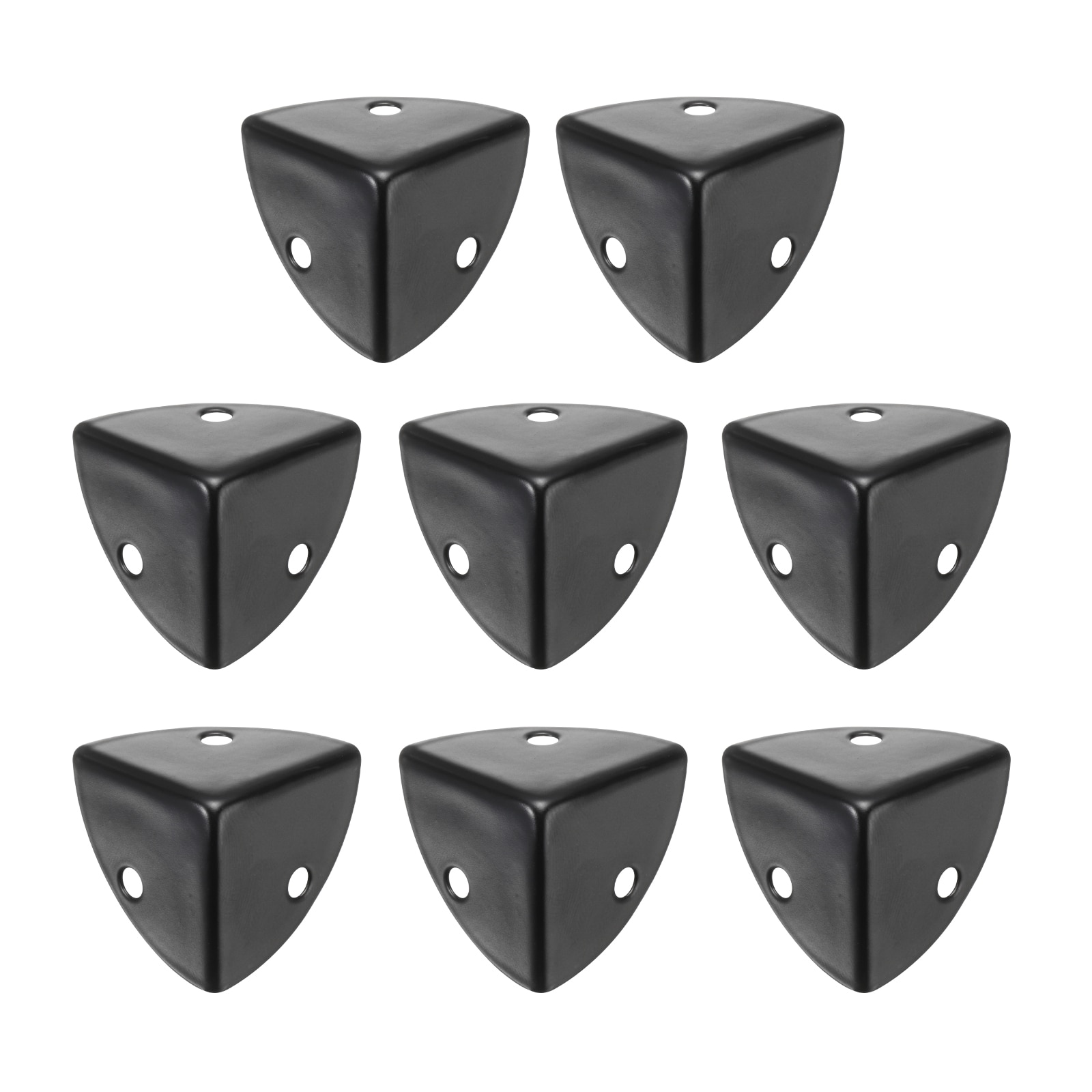 Unique Bargains 8pcs Metal Corner Protector 1 x 1 x 1 Inch Box Edge Guard Protector Zinc Alloy Cabinets Speaker Corners Protector for Furniture Decorative (Black)