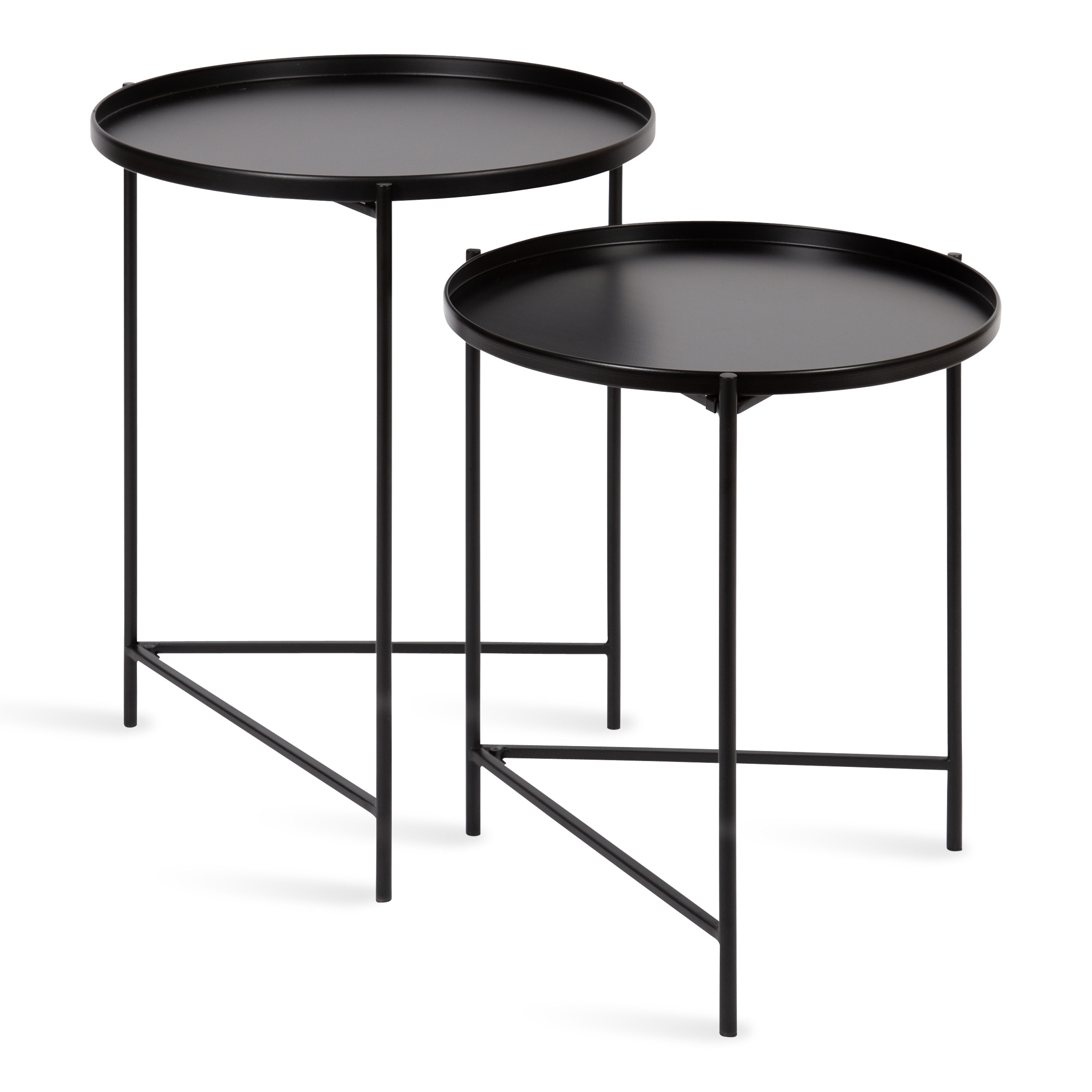 Kate and Laurel 212826 Ulani 18.5 W x 24 H Black Metal Round Modern End Table