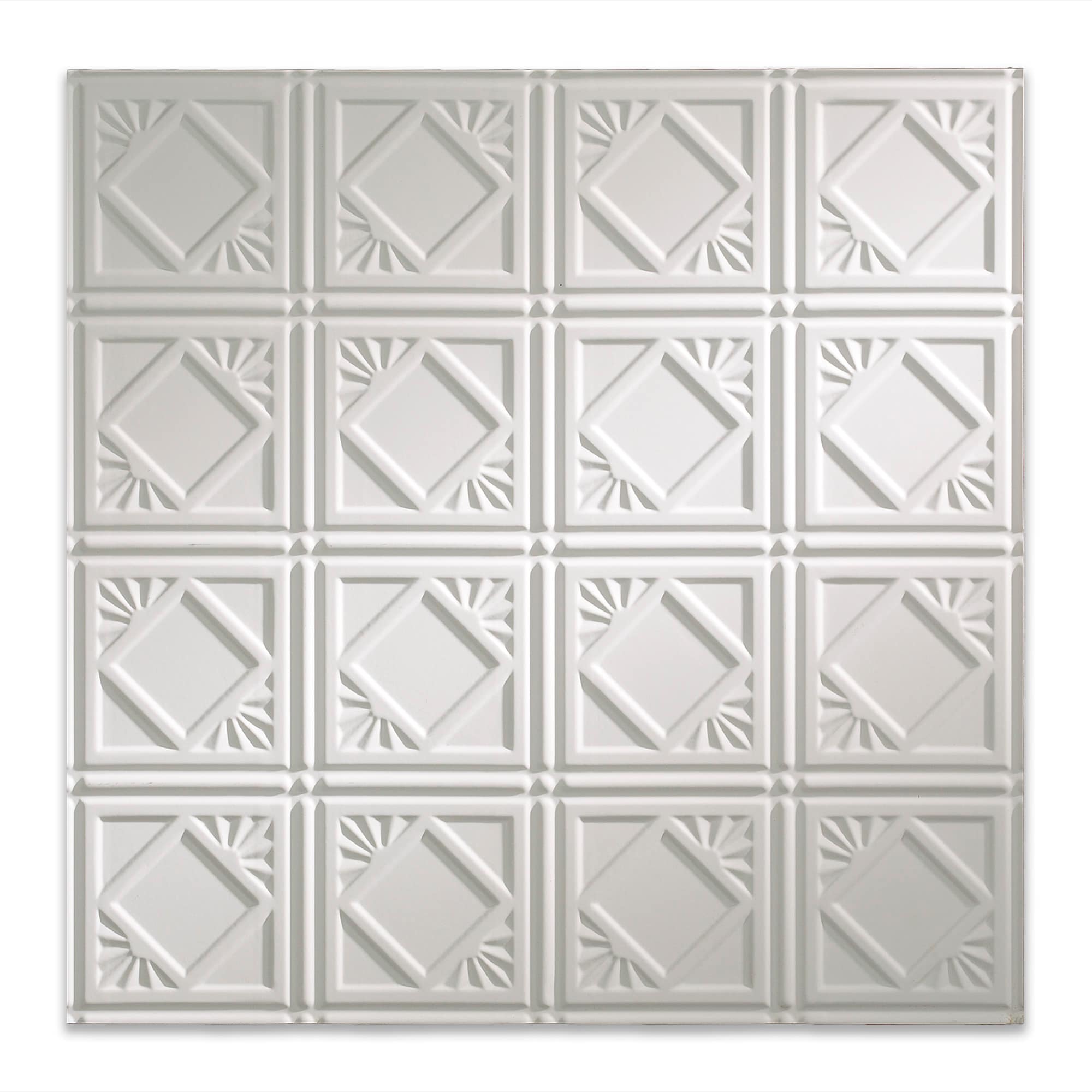 Fasade 2-ft x 2-ft Traditional 4 Gloss White PVC Drop Ceiling Tile (5 ...