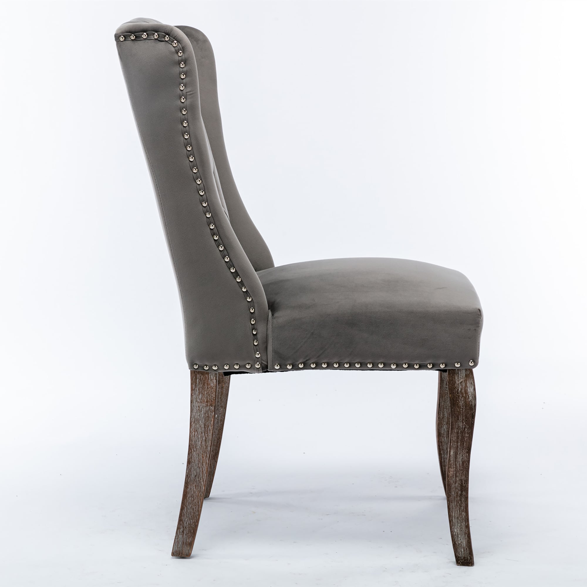 CASAINC CA-YSNK22 Tufted Bar Stool Set of 2 Gray 27-in H Tall Upholstered Wood Bar Stool Back