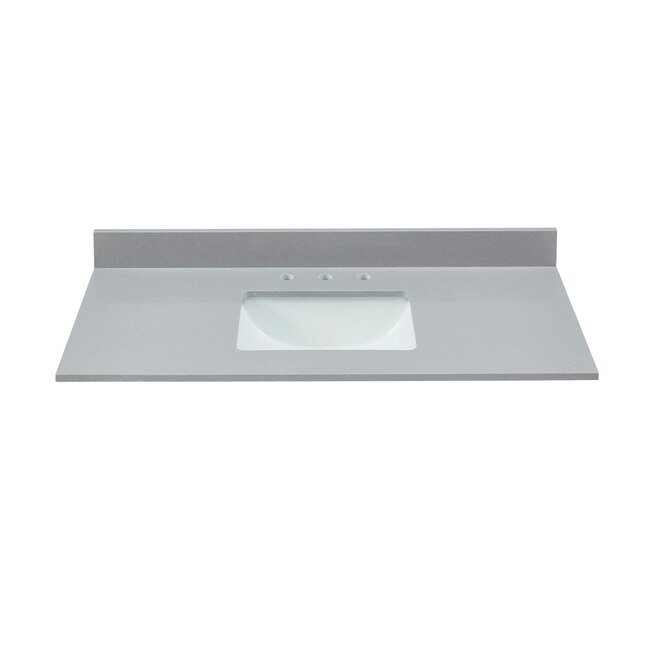 Bestview Meridian 43-in Gray/Polished Engineered Marble Bathroom Vanity Top Bestview Meridian 43-in Gray/Polished Engineered Marble Bathroom Vanity Top