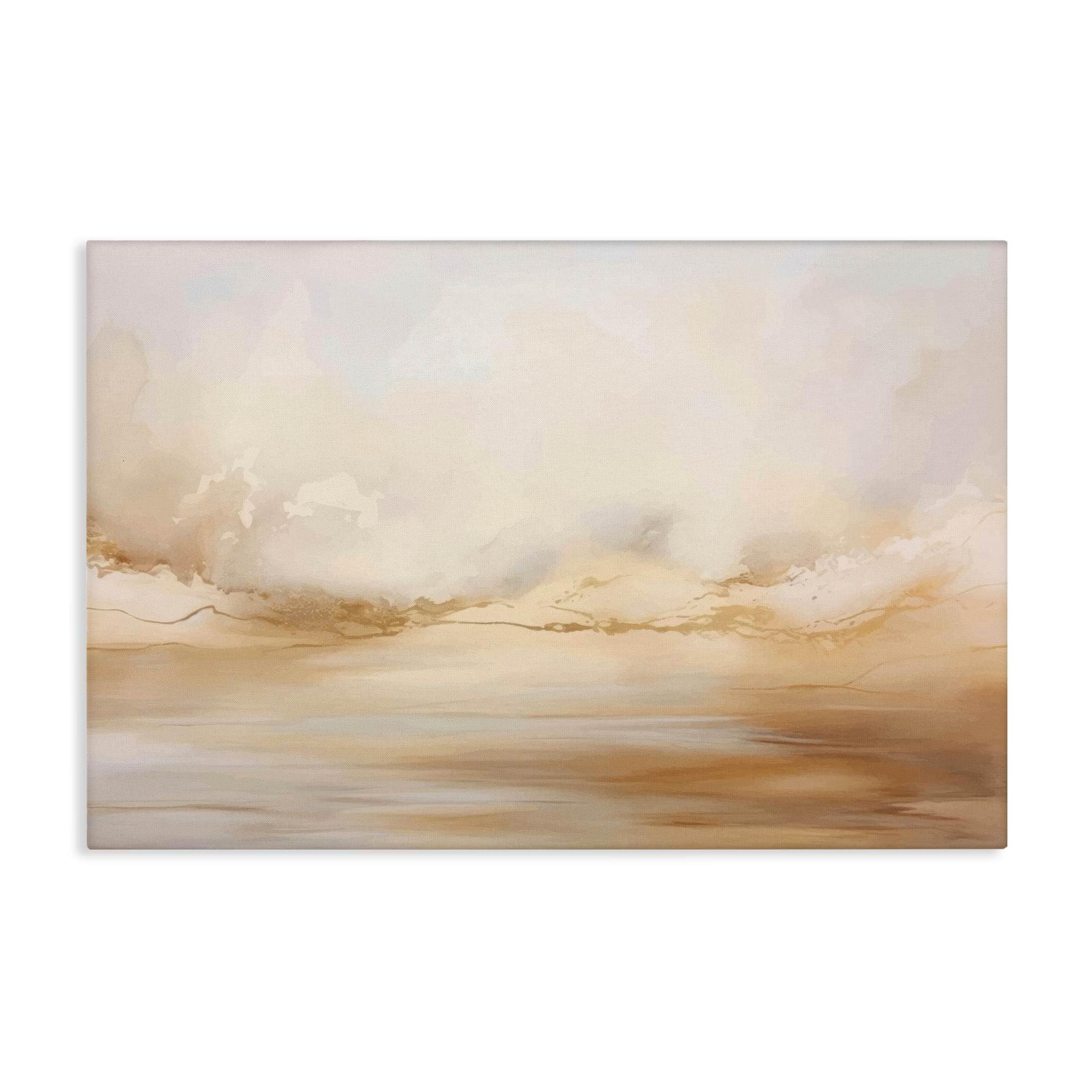 Stupell Industries BT-856-CN-16X24 Neutral Abstract Horizon Line Canvas Wall Art By LSR Creative Studio 24 x 16