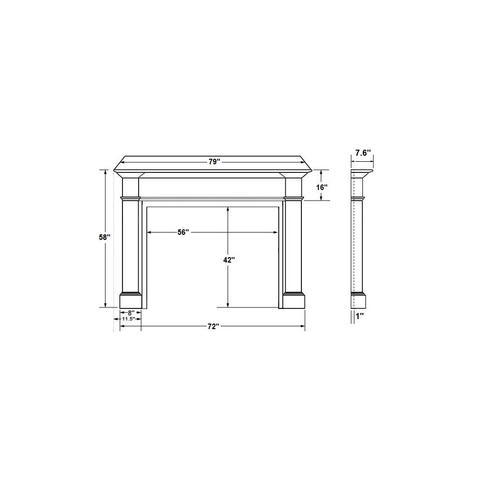 Modern Ember GRANT-56X42-POPS-GIN Mantel-Surrounds-Pilasters - View #4