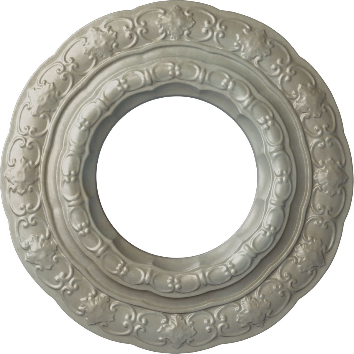 Ekena Millwork CM15LIFLS Lisbon 15.375-in W x 15.375-in L Painted Flash Gold Polyurethane Whole Ceiling Medallion