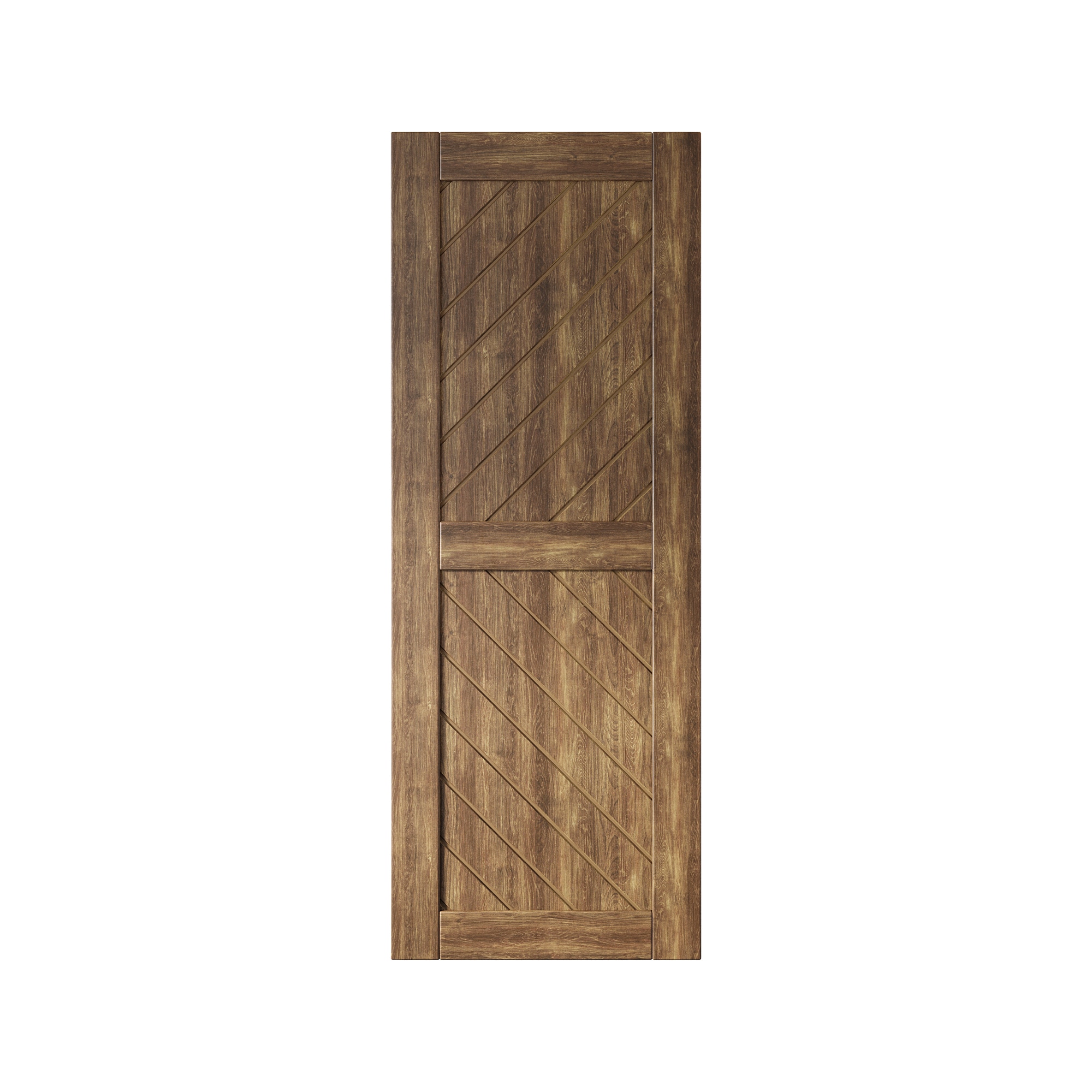 HOMACER XT3-2680-WA 26-in x 80-in Dark Walnut Prefinished Non-standard Pine Wood Solid core Single Barn Door (Hardware Not Included)