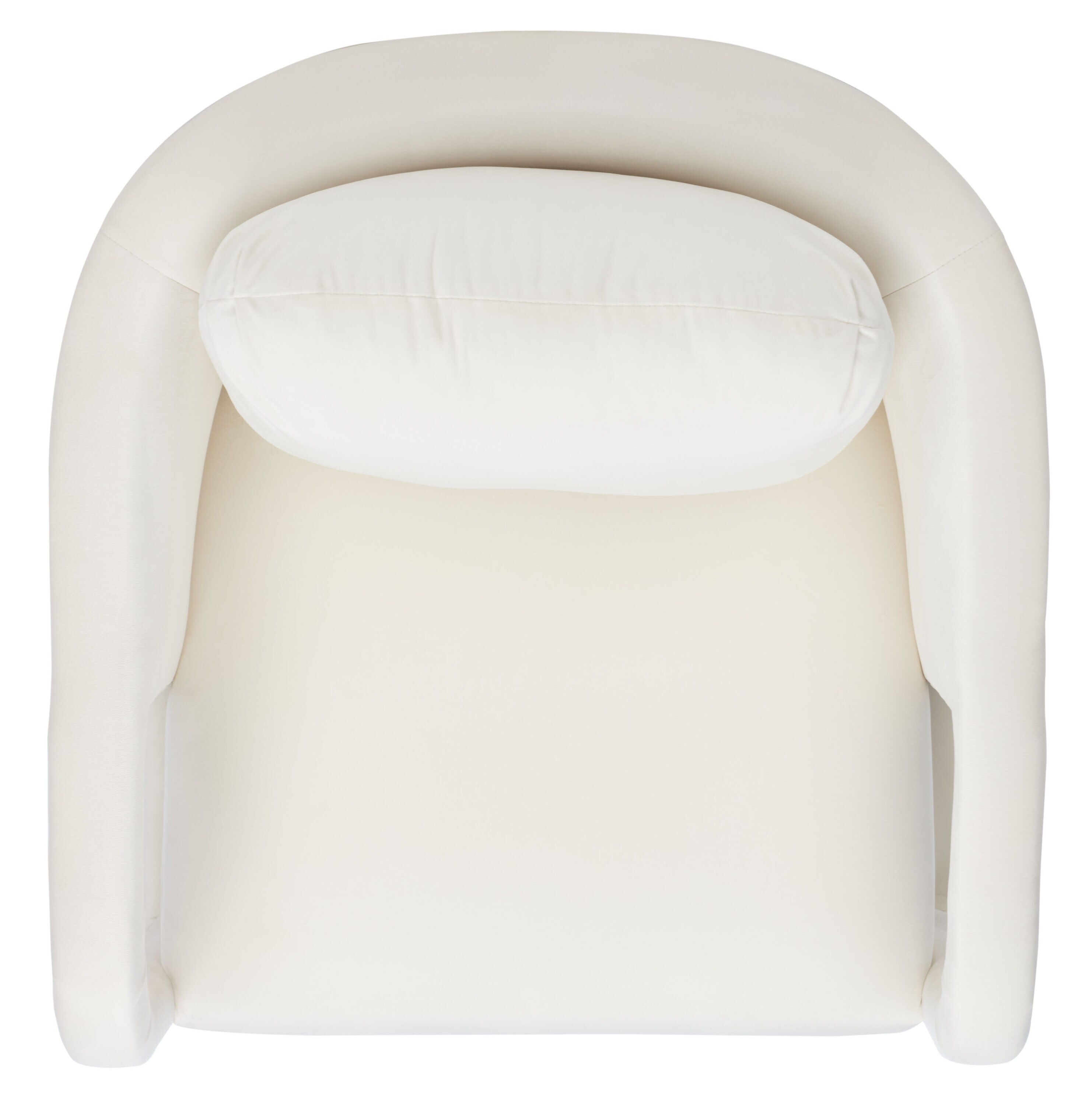Sasha Cream Velvet Wood Accent Chair with Cut-Out Arms