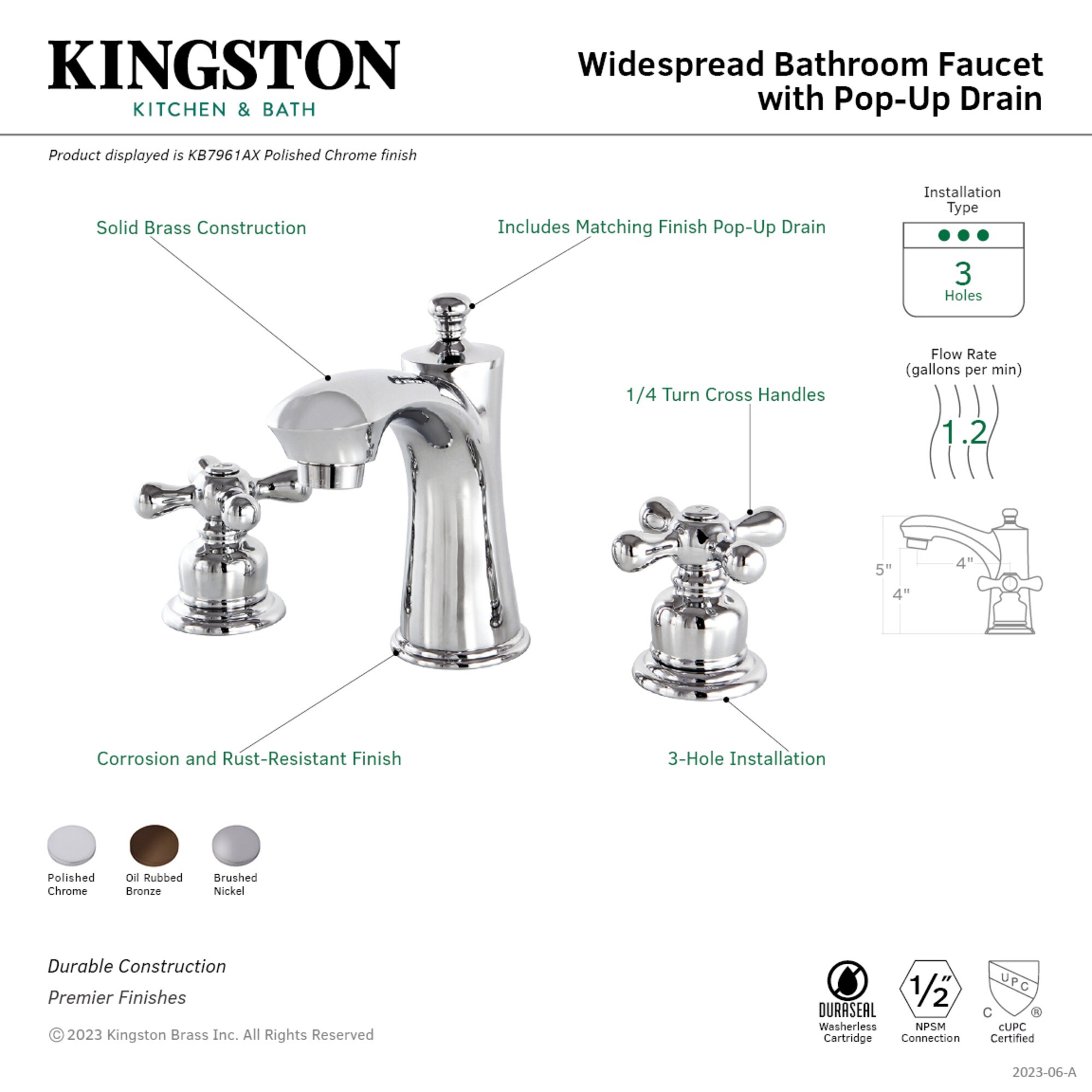 Kingston Brass WLKB7961AX Lavatory-Faucets - View #3