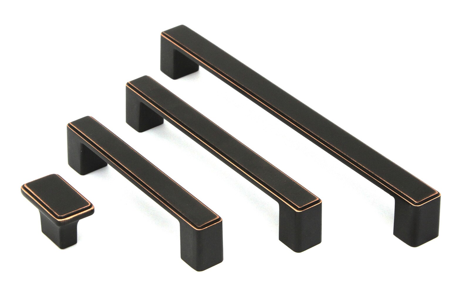 Kingsman Hardware Nepoli series 1-1/2-in Oil Rubbed Bronze Rectangular ...