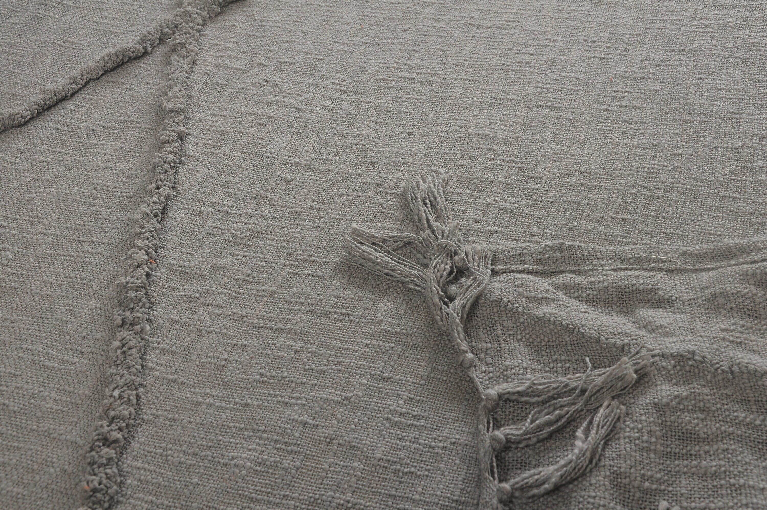 Light Gray Knitted Cotton Throw Blanket 50" x 60"