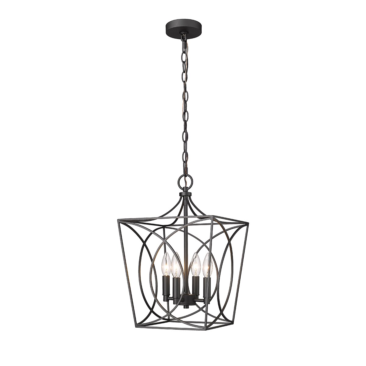 Millennium Lighting 4001-MB Tracy 4-Light Matte Black Transitional Geometric Hanging Pendant Light