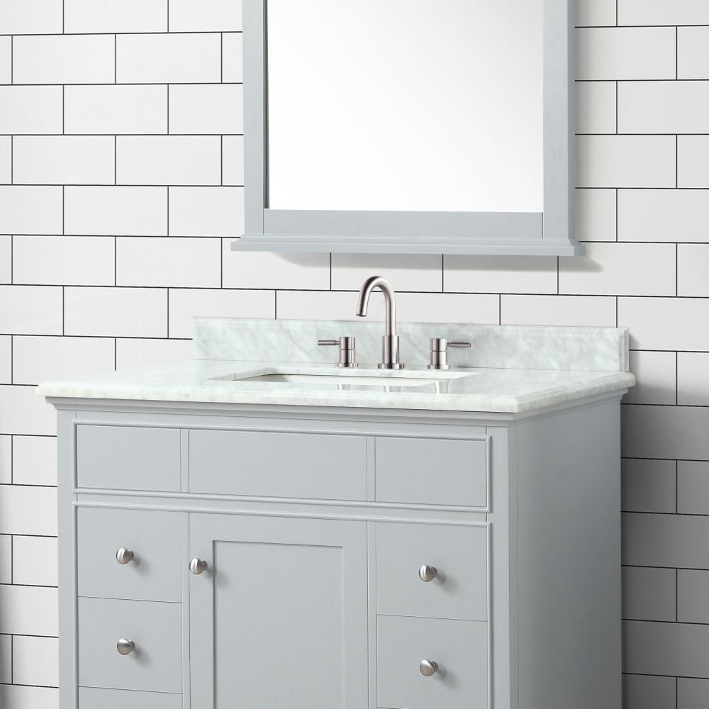 Brushed Nickel Modern Widespread Bathroom Faucet with Metal Handles