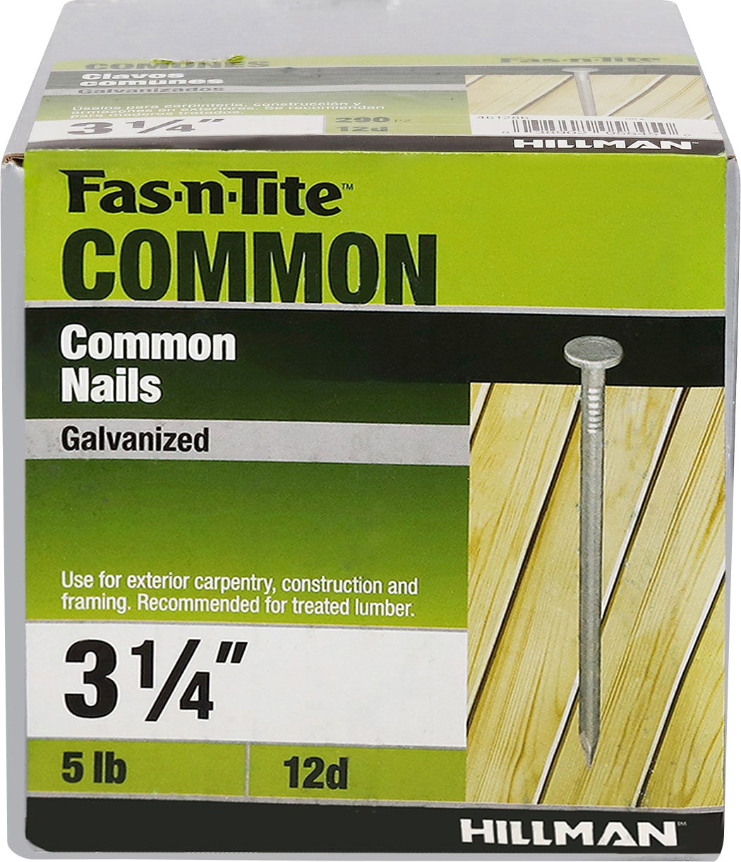 Fas-n-Tite 461286 3-1/4-in 9 -Gauge Hot-dipped galvanized Ring Shank Common Nails 290 -Per Box