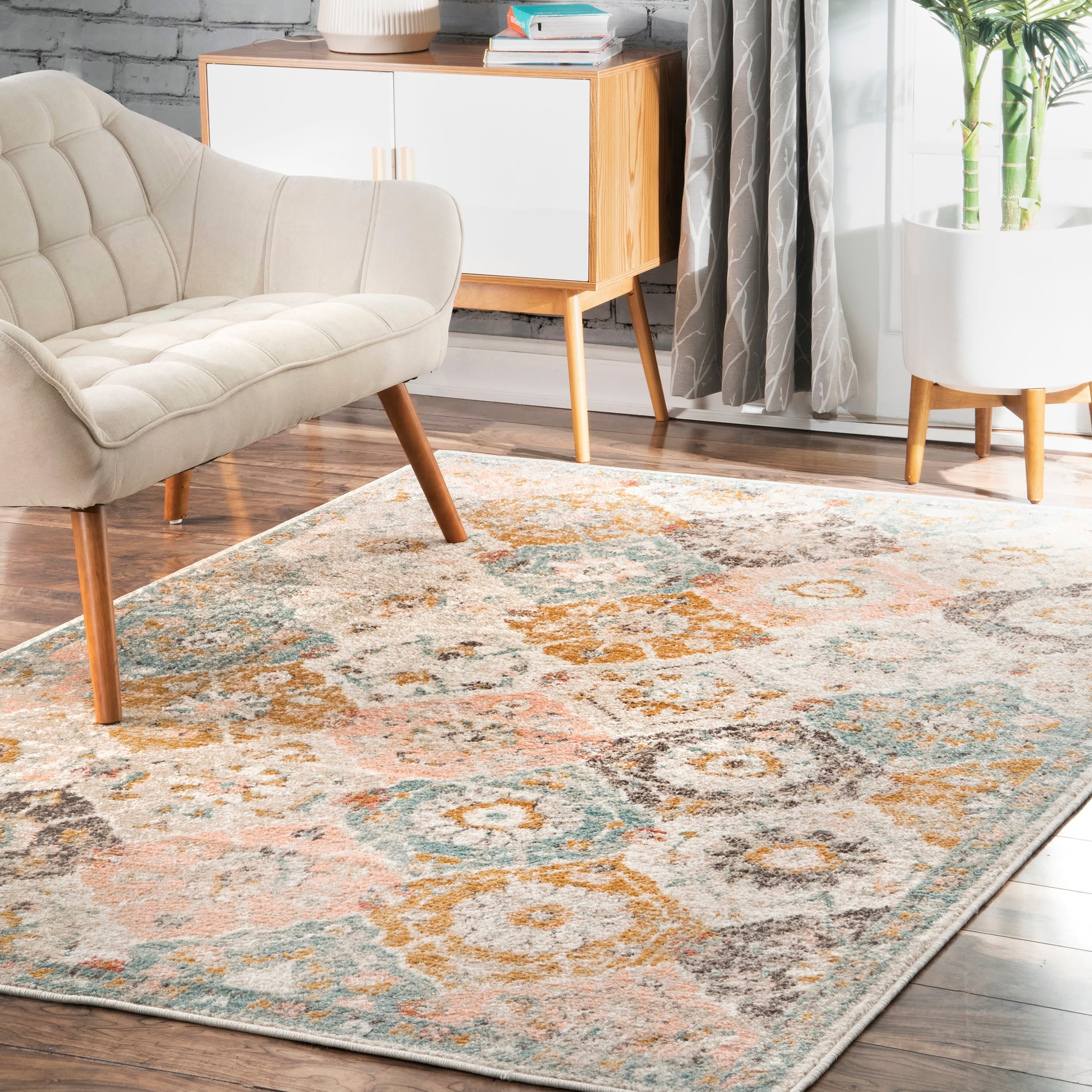nuLOOM GRWS06A-9012 9 x 12 (ft) Loomed Polypropylene Multi Rectangular Indoor Floral/Botanical Vintage Area rug