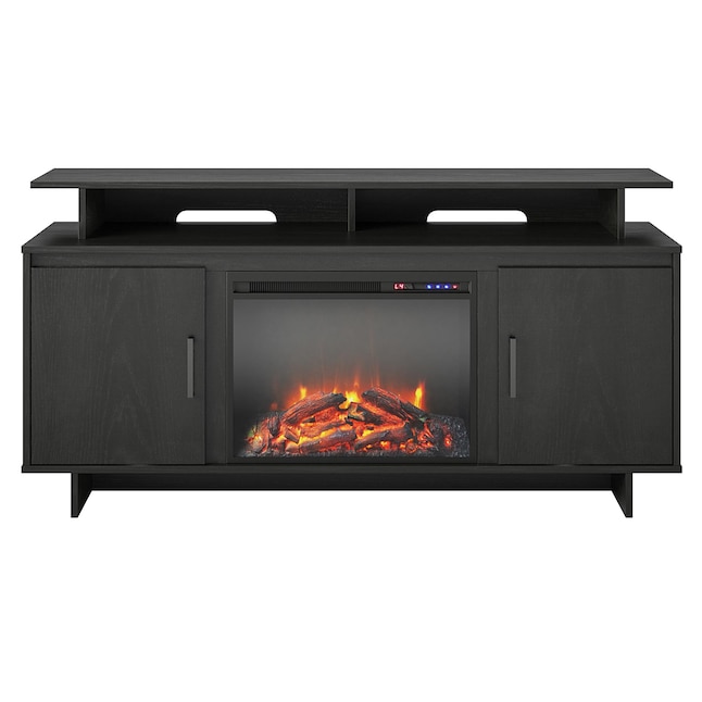 Ameriwood Home Merritt Avenue Electric Fireplace Tv Console With Storage Cabinets For Tvs Up To 74 Black Oak In The Fireplaces Department At Com - Home Decorators Collection Electric Fireplace Reviews