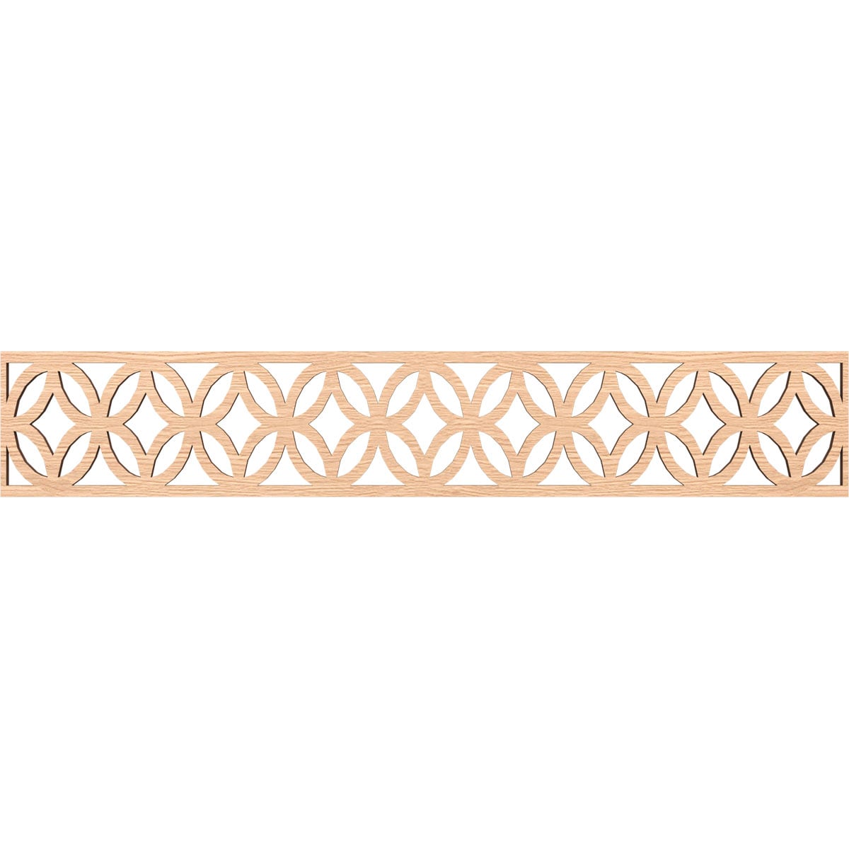 Ekena Millwork MLDB08X46CRORO Crosby Fretwork Flat Trim 8-in x 3.89-ft Red Oak Brown Unfinished 2157469 Pierced Wall Panel Moulding