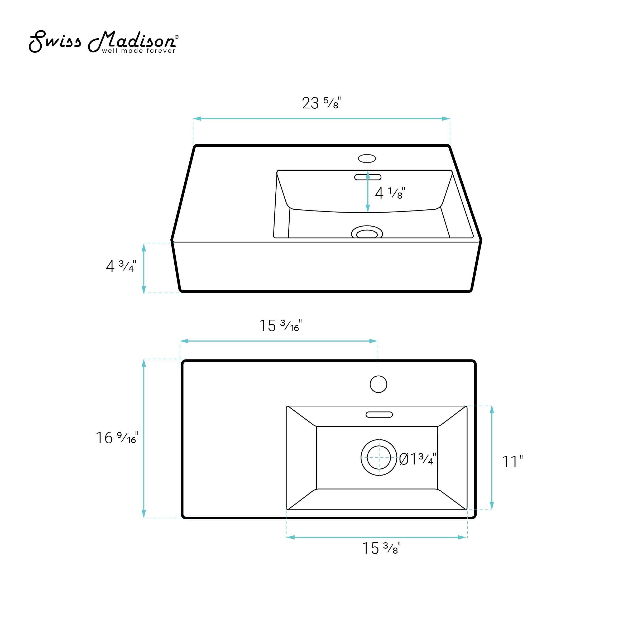 Swiss Madison SM-25-WSANG08BK Bath-Sink - View #7