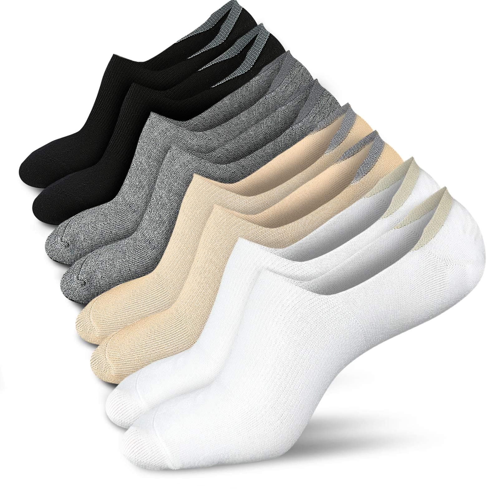 UUDULY  Women No Show Socks Low Cut Invisible Socks Non Slip Silicone Heel Grip 4 or 8 Pairs Cotton Blend durable home and garden accessory
