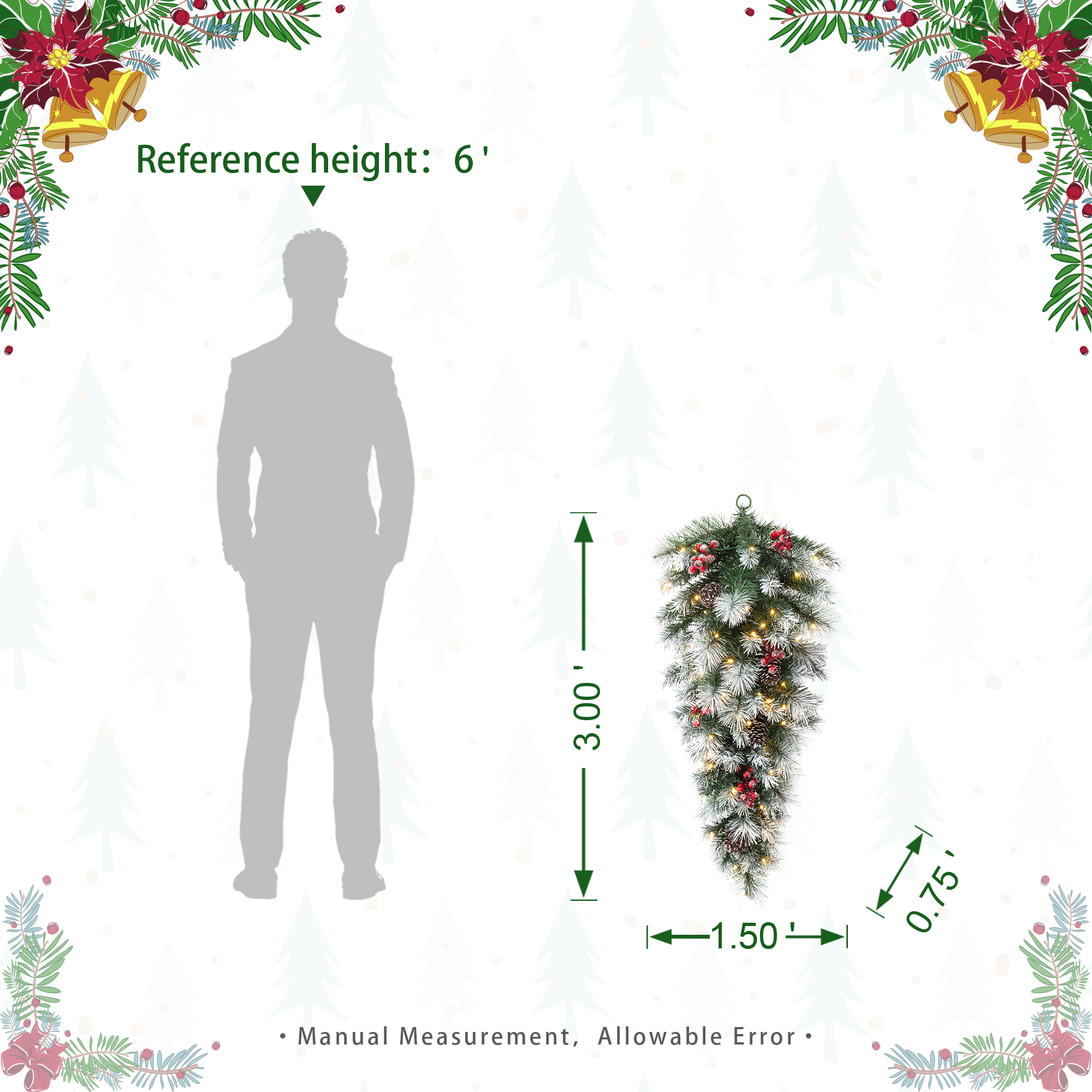 Glitzhome 2016000031 Artificial-Christmas-Garland - View #9
