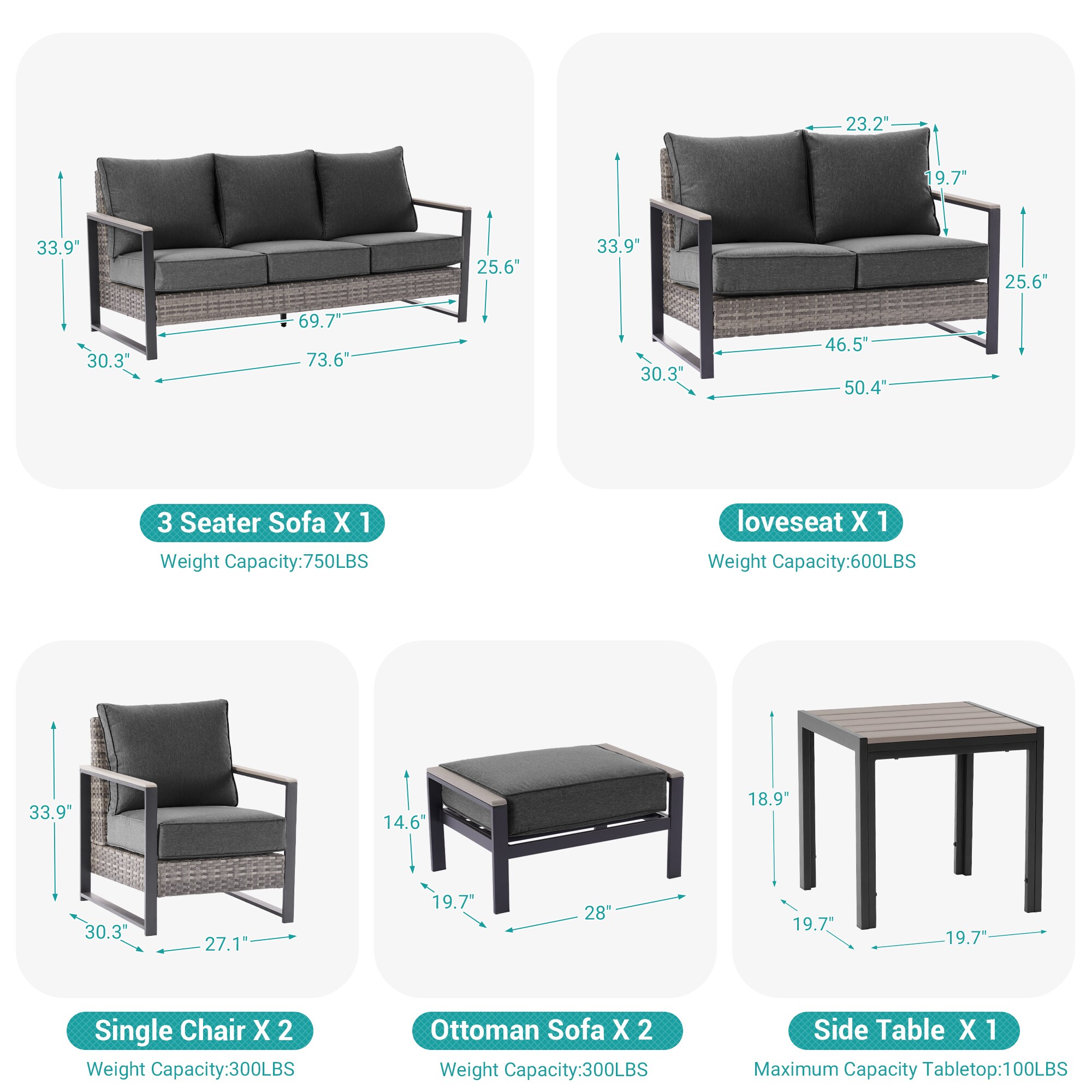 ACEGOSES LW-148HBK-S3T7 Patio-Conversation-Sets - View #3