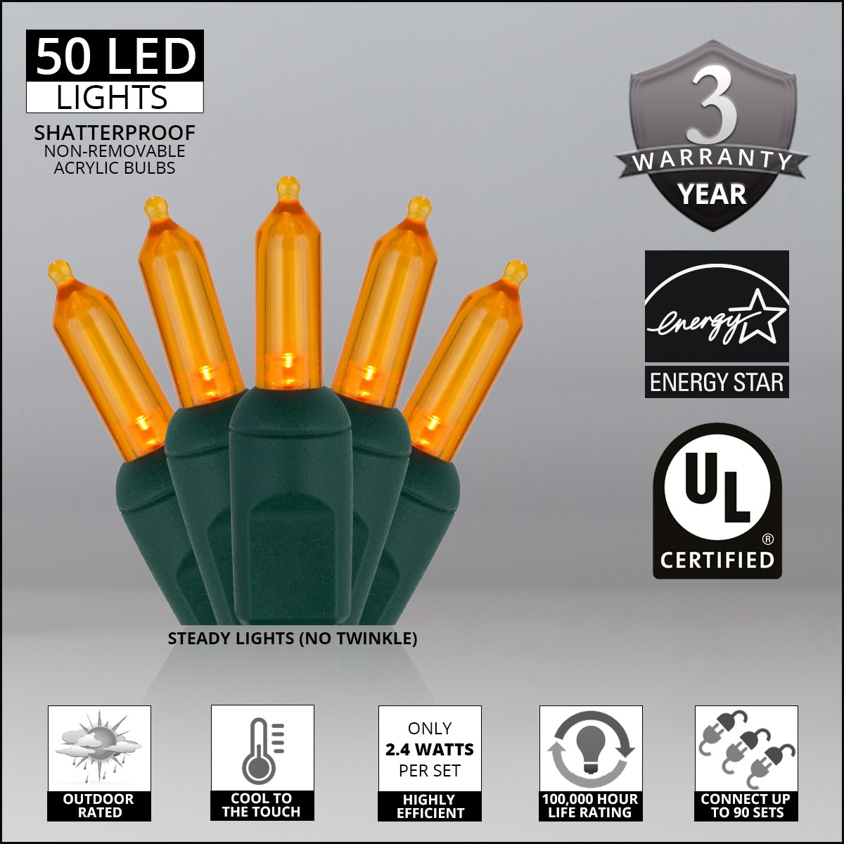 Wintergreen Lighting 74565 Christmas-String-Lights - View #3