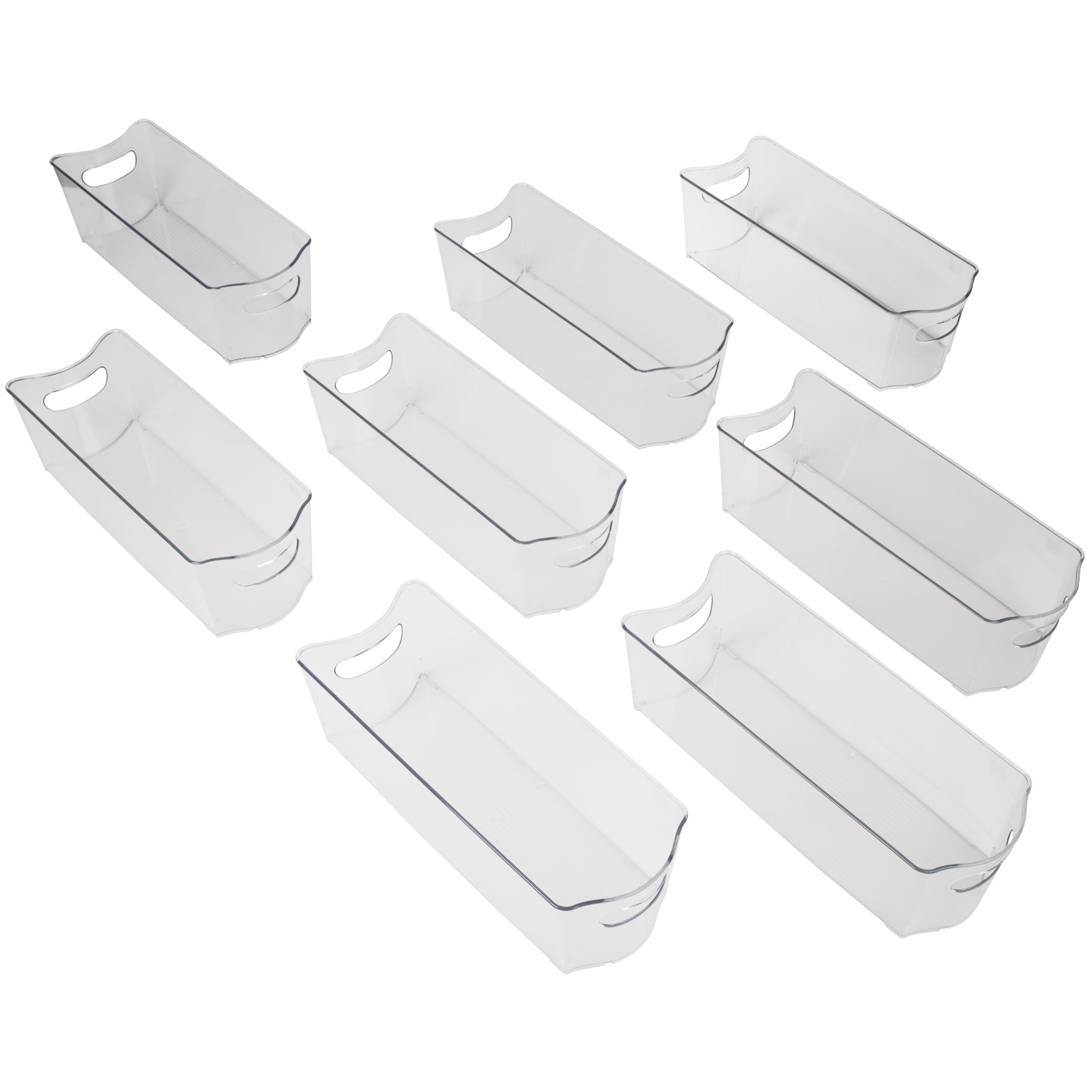 Smart Design 8004271AS8 8 -Pack ( 16-in W x 5-in H x 6-in D ) Clear Plastic Stackable Bin