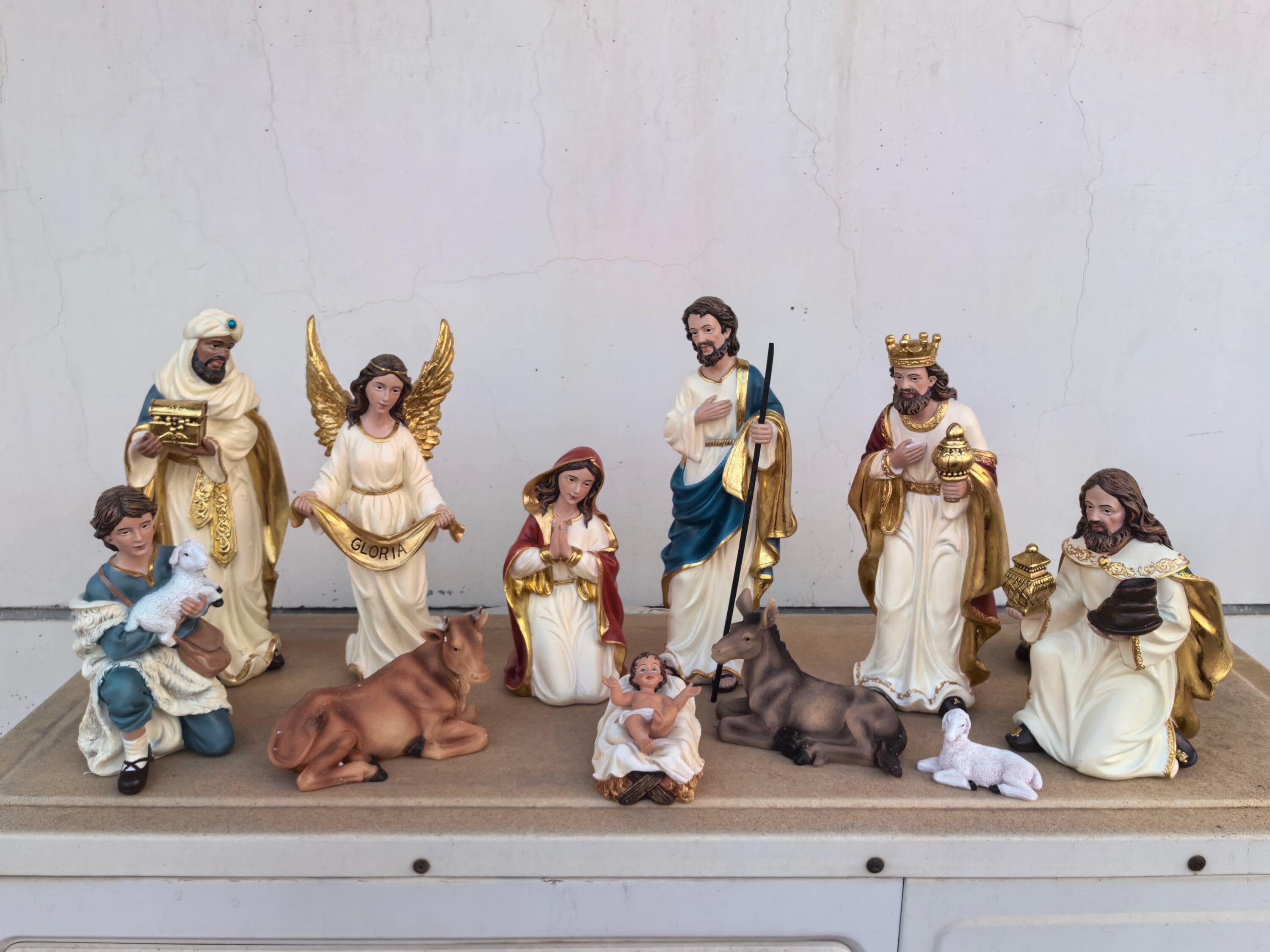 Starfree 12-in Freestanding Nativity Yard decoration with White LED Lights