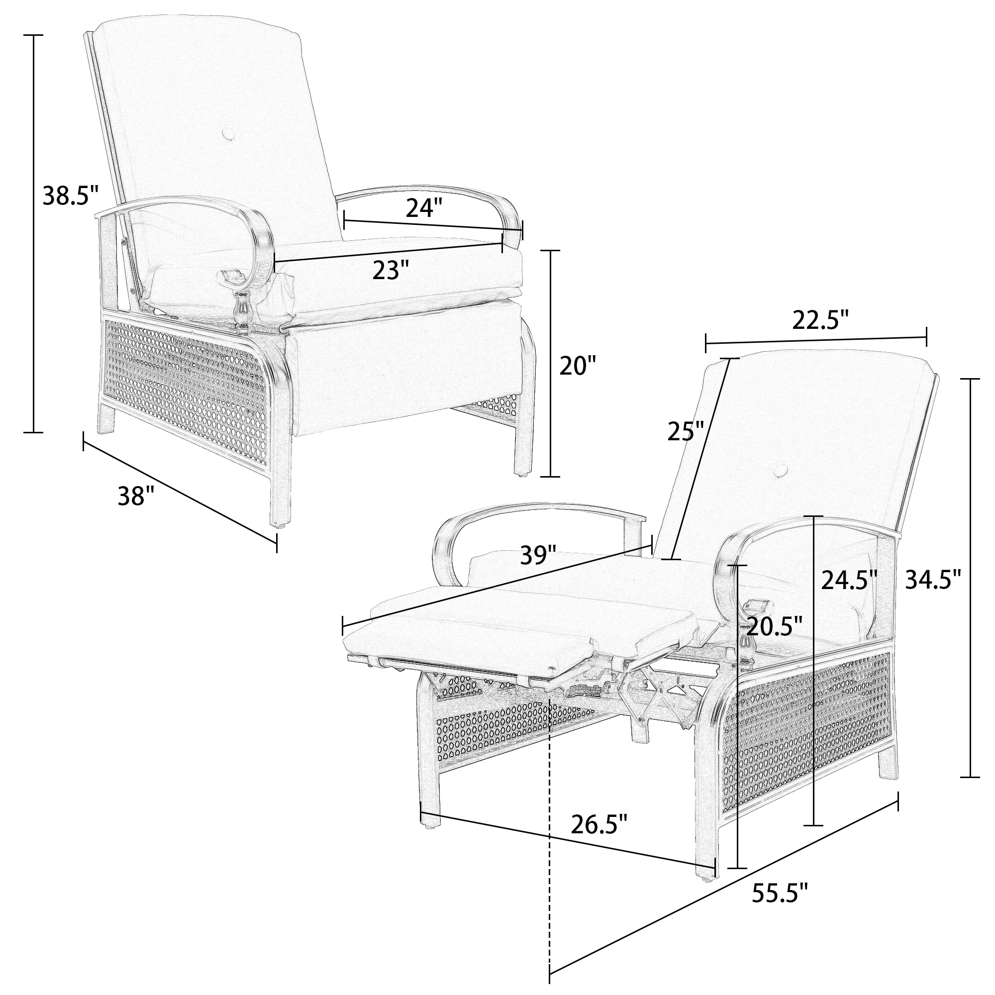 PEAK HOME FURNISHINGS 970147M recliners - View #5