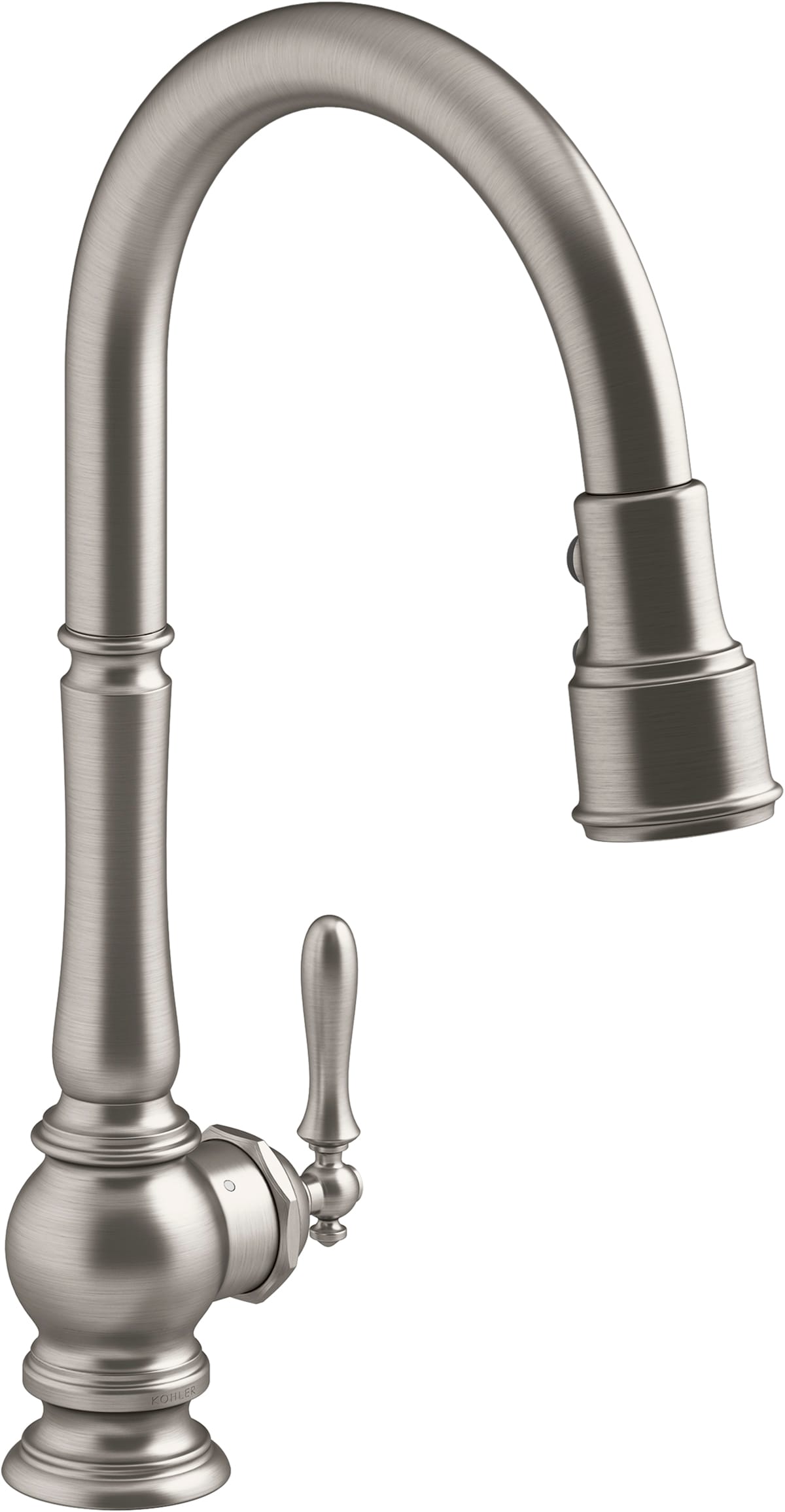 KOHLER K-29709-VS Artifacts Vibrant Stainless Single Handle Deck-mount Touchless Kitchen Faucet with Sprayer